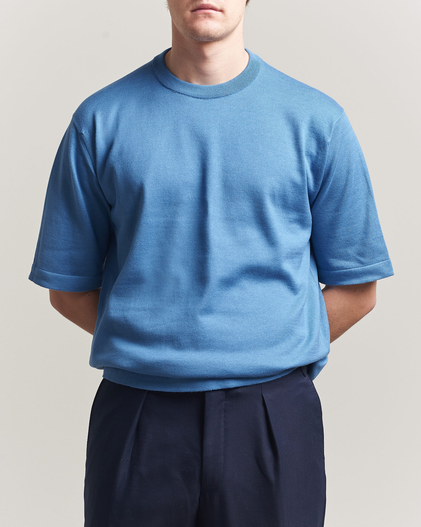 Homme | T-shirts | John Smedley | Tindall Sea Island Cotton T-Shirt Skye Blue