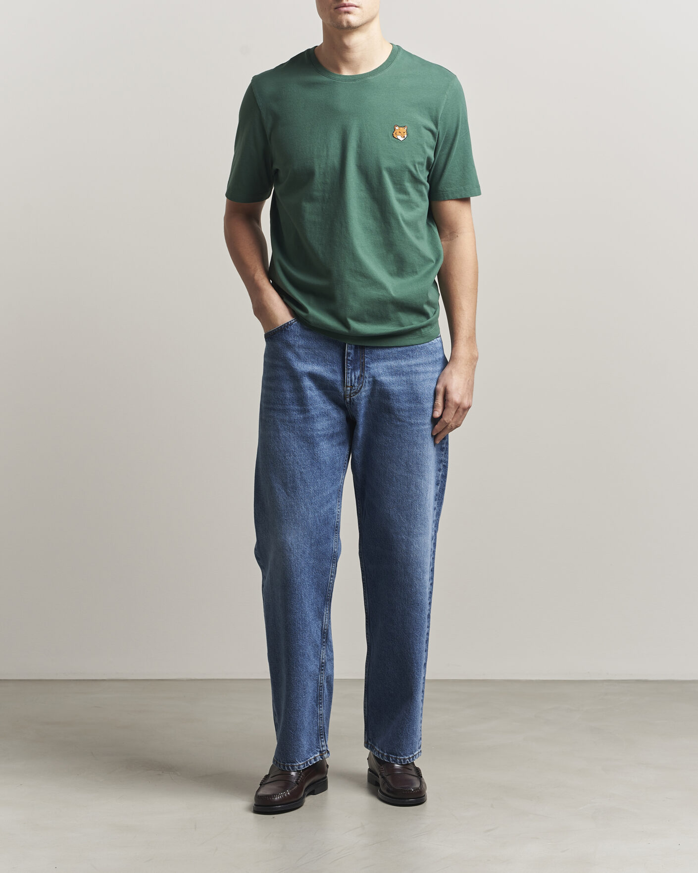 Homme | T-shirts | Maison Kitsuné | Fox Head T-Shirt Bottle Green