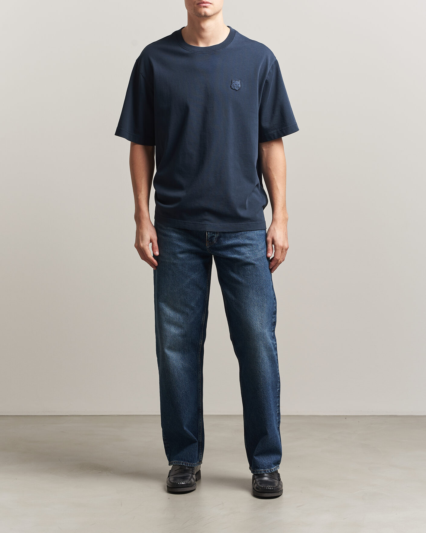 Homme | T-shirts | Maison Kitsuné | Tonal Fox Head T-Shirt Navy