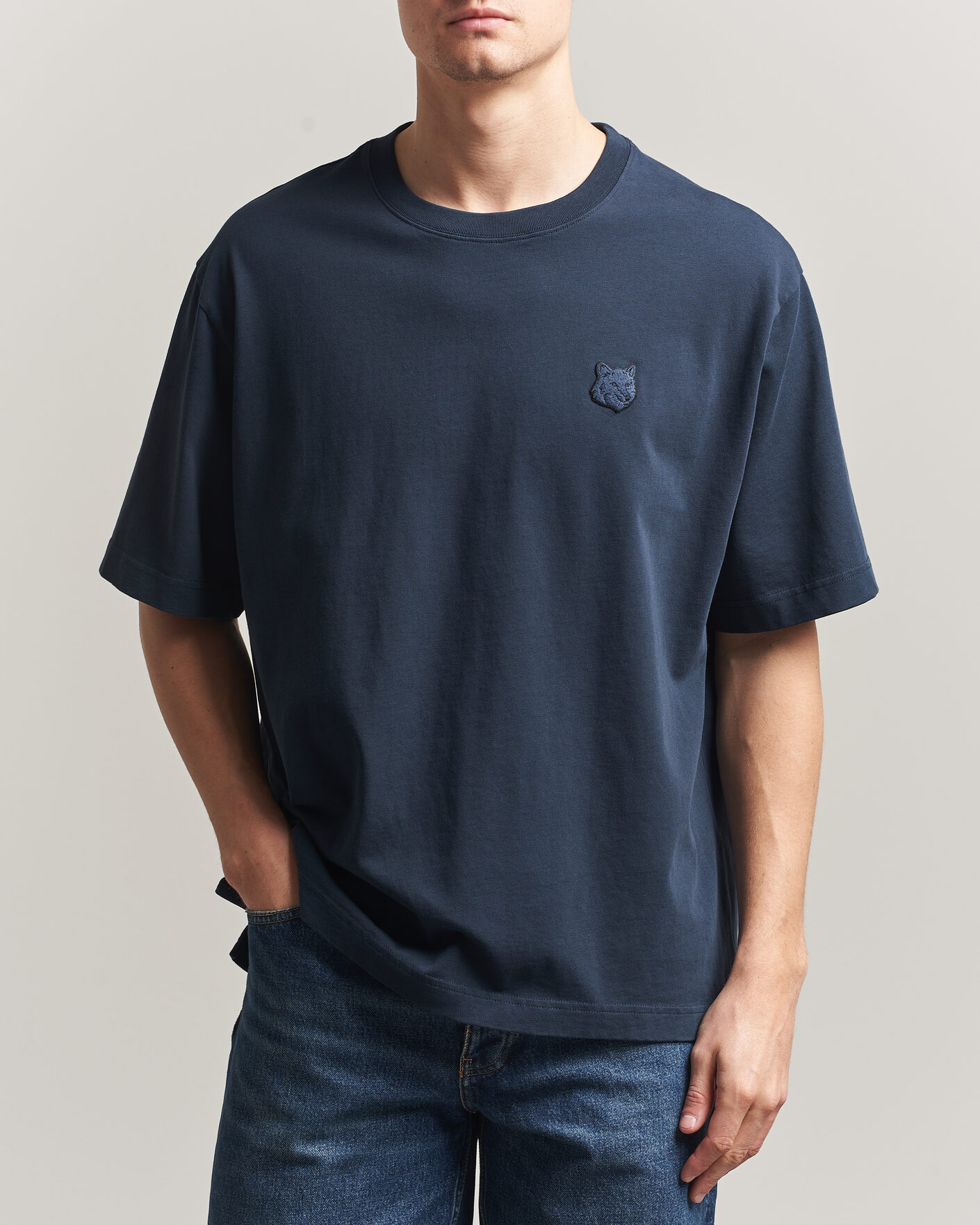 Homme | T-shirts | Maison Kitsuné | Tonal Fox Head T-Shirt Navy