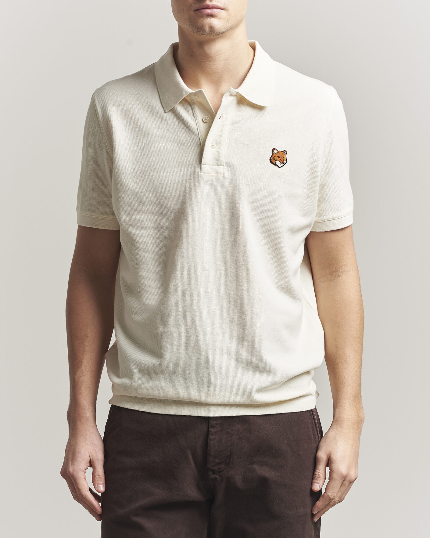 Homme | Polos | Maison Kitsuné | Fox Head Polo Noble Beige