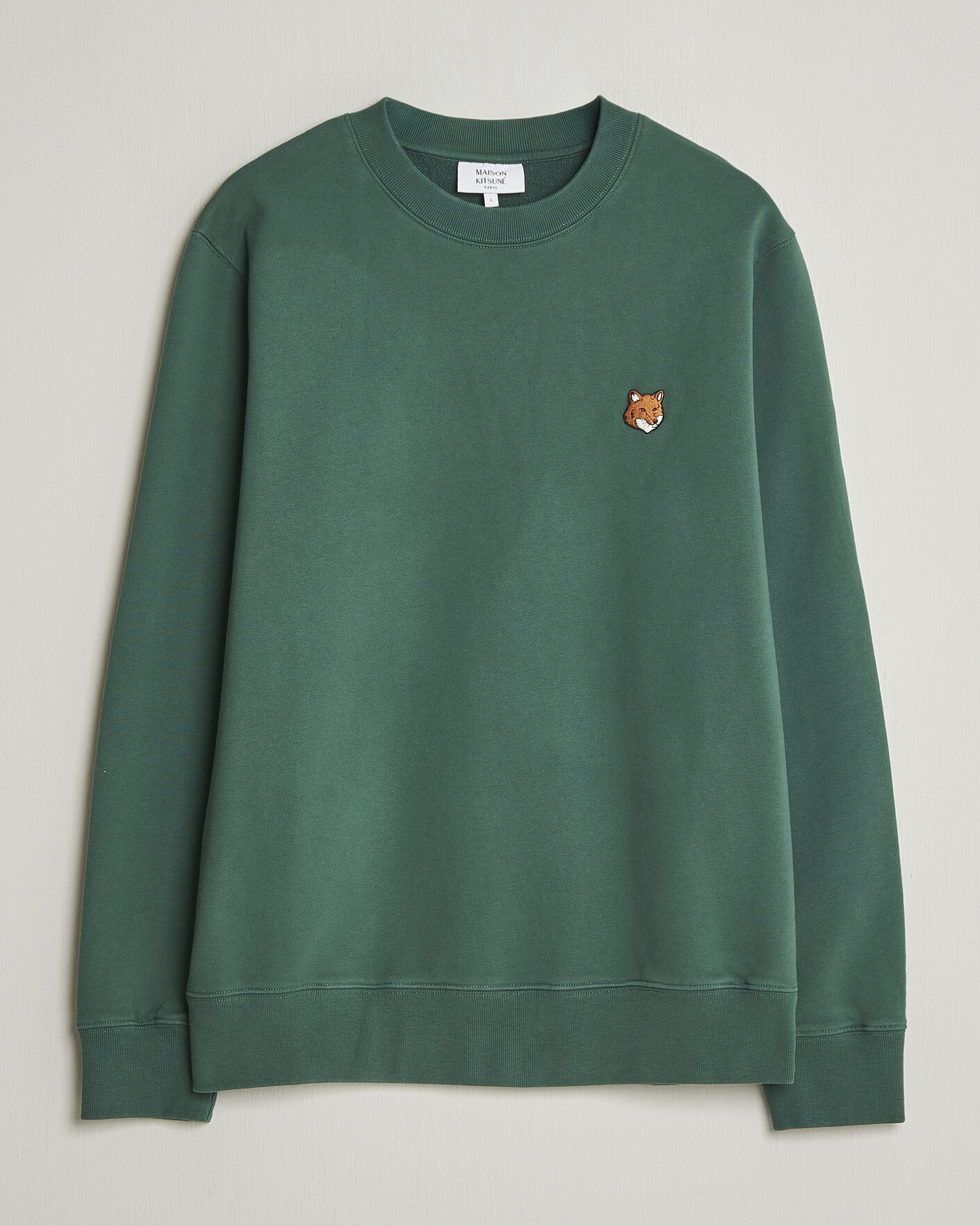 Homme | Pulls Et Tricots | Maison Kitsuné | Fox Head Sweatshirt Bottle Green