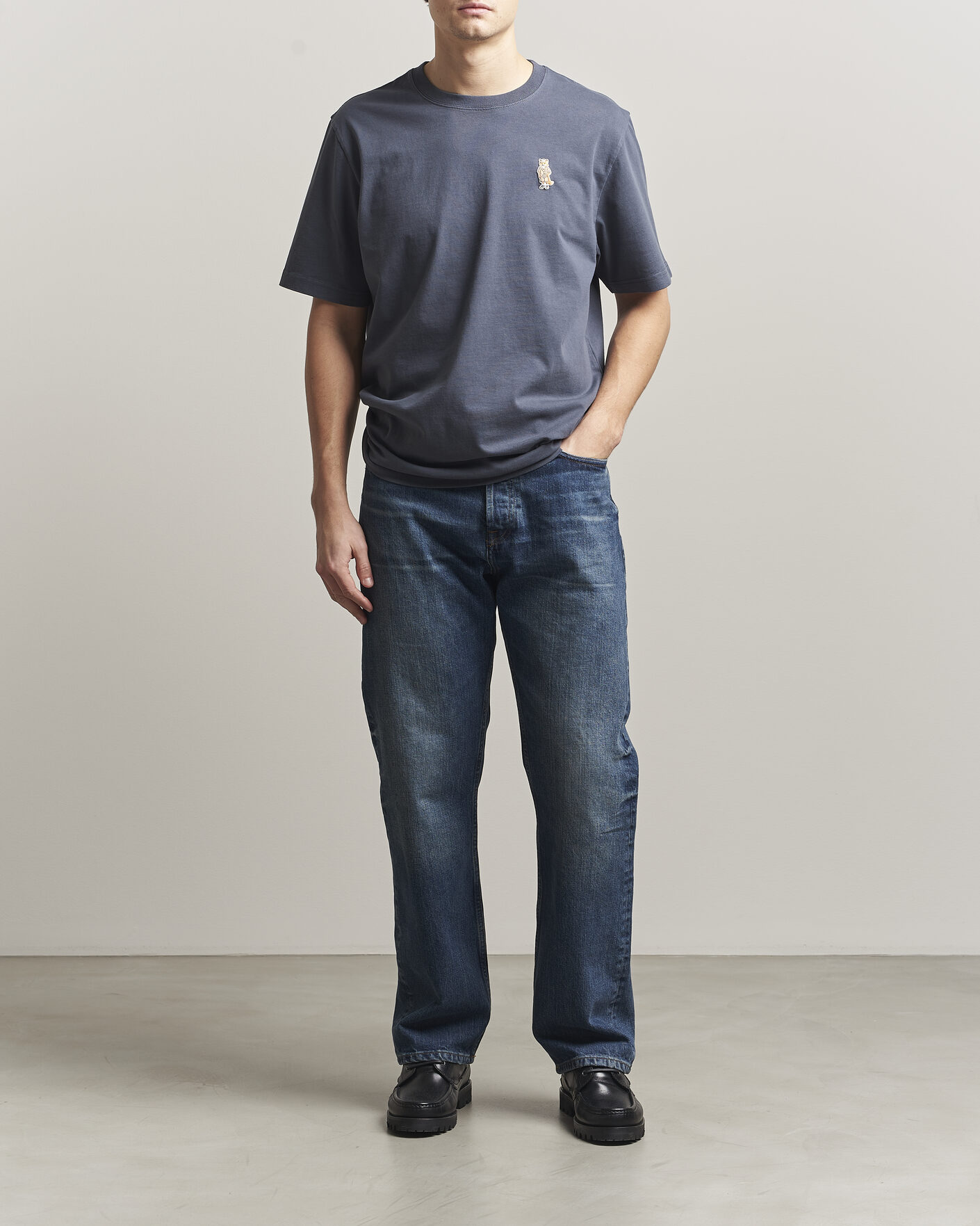 Homme | T-shirts | Maison Kitsuné | Dressed Fox T-Shirt Shadow Blue