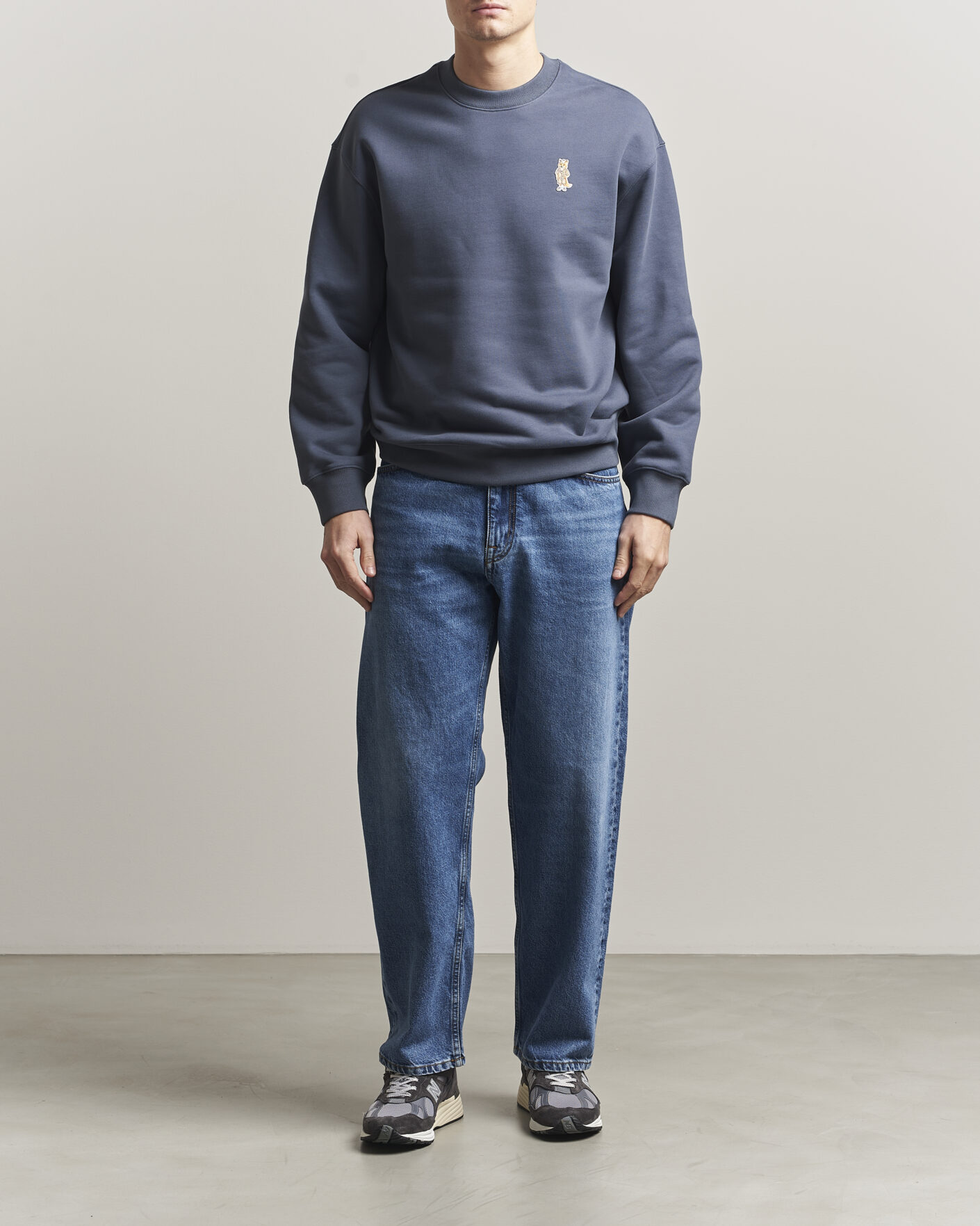 Homme | Pulls Et Tricots | Maison Kitsuné | Dressed Fox Sweatshirt Shadow Blue