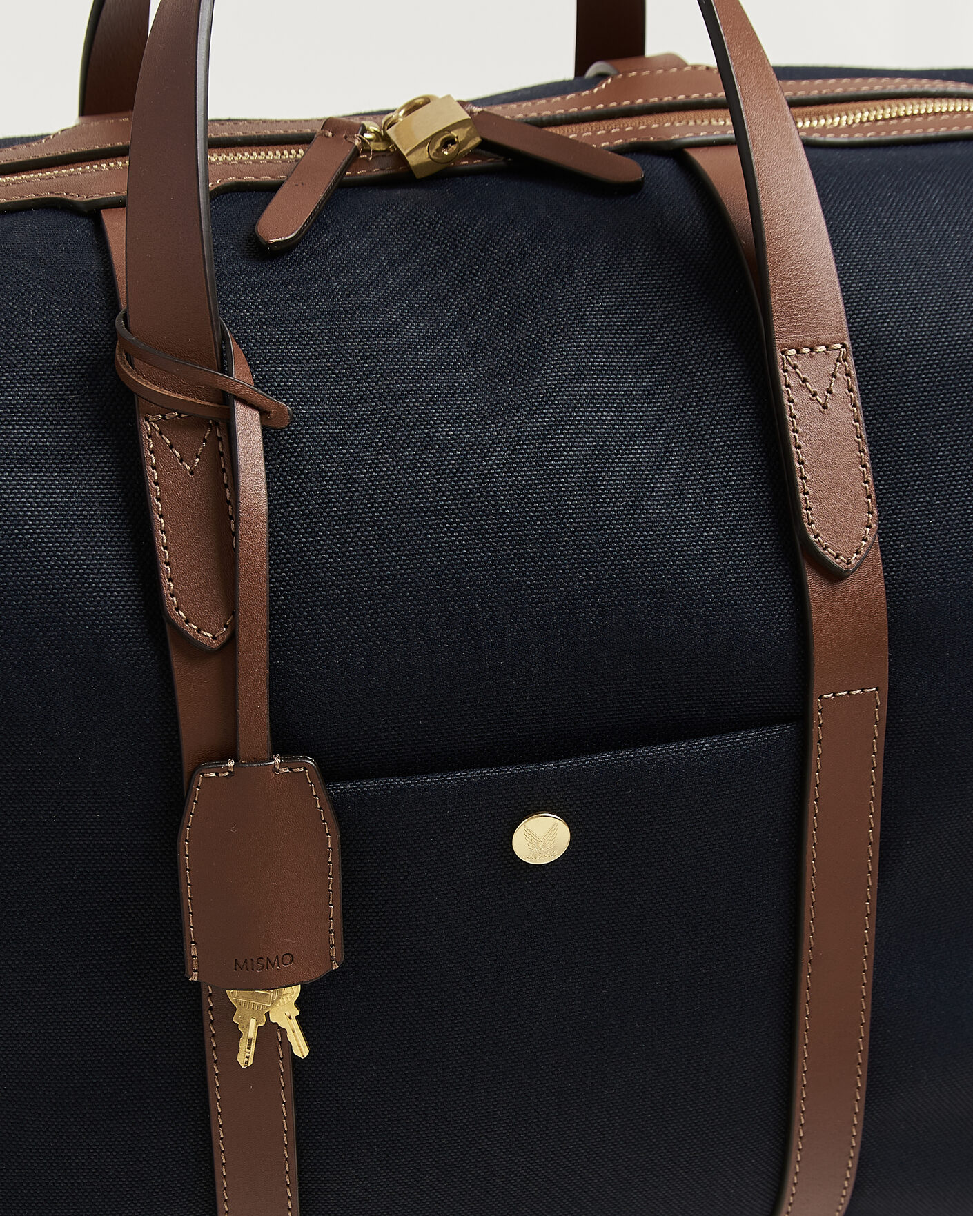 Homme | Sacs | Mismo | M/S Avail 48h Nylon Weekendbag Deep Sea Blue/Cuoio