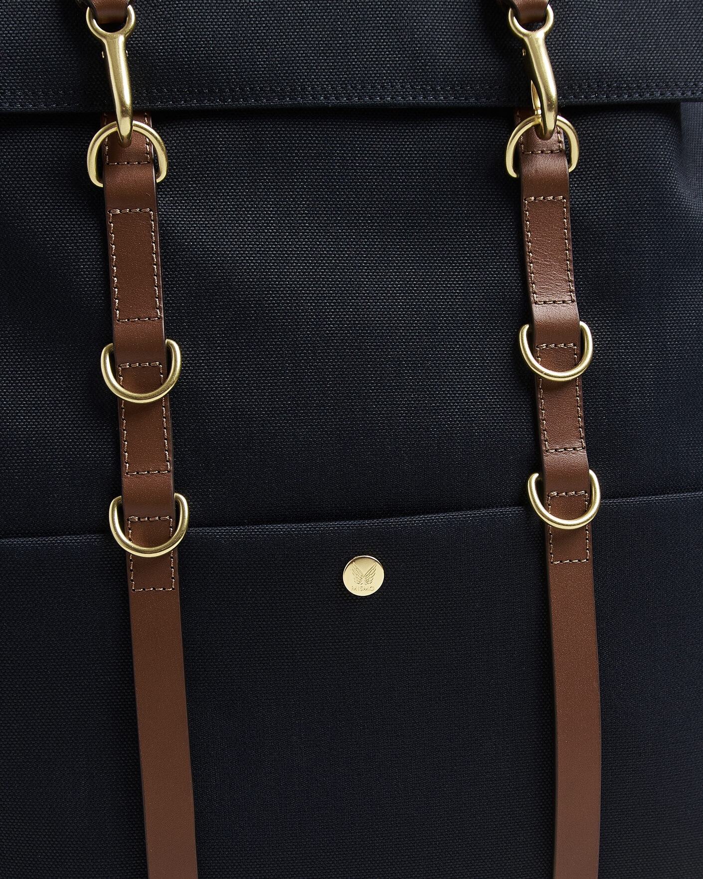 Homme | Mismo M/S Nylon Backpack Deep Sea Blue/Cuoio | Mismo | M/S Nylon Backpack Deep Sea Blue/Cuoio