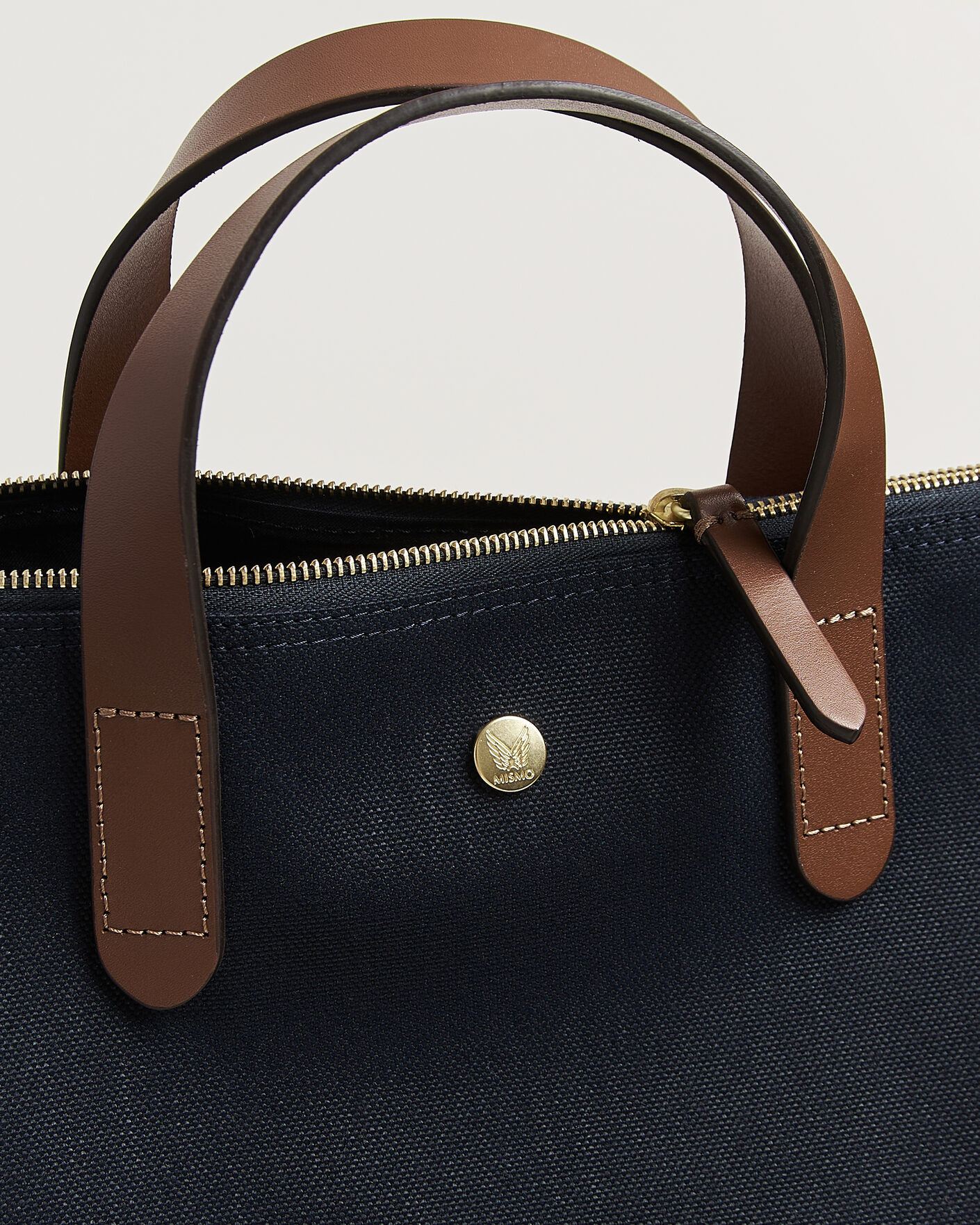 Homme | Sacs | Mismo | M/S Canvas Shopper Deep Sea Blue/Cuoio