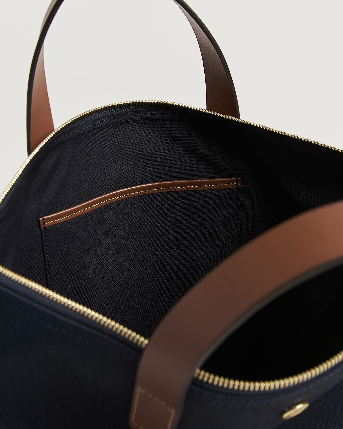 Homme | Sacs | Mismo | M/S Canvas Shopper Deep Sea Blue/Cuoio