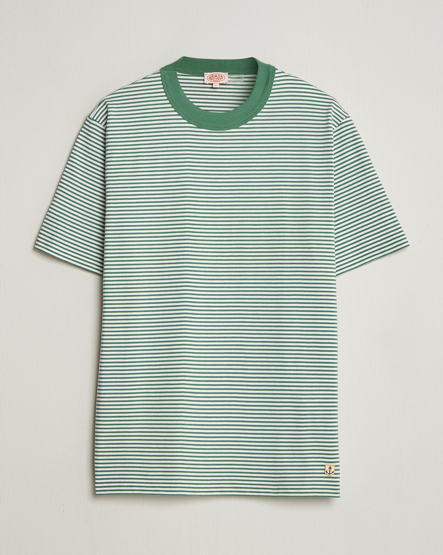 Homme | T-shirts | Armor-lux | Callac Héritage Stripe T-Shirt Ivy/Blanc