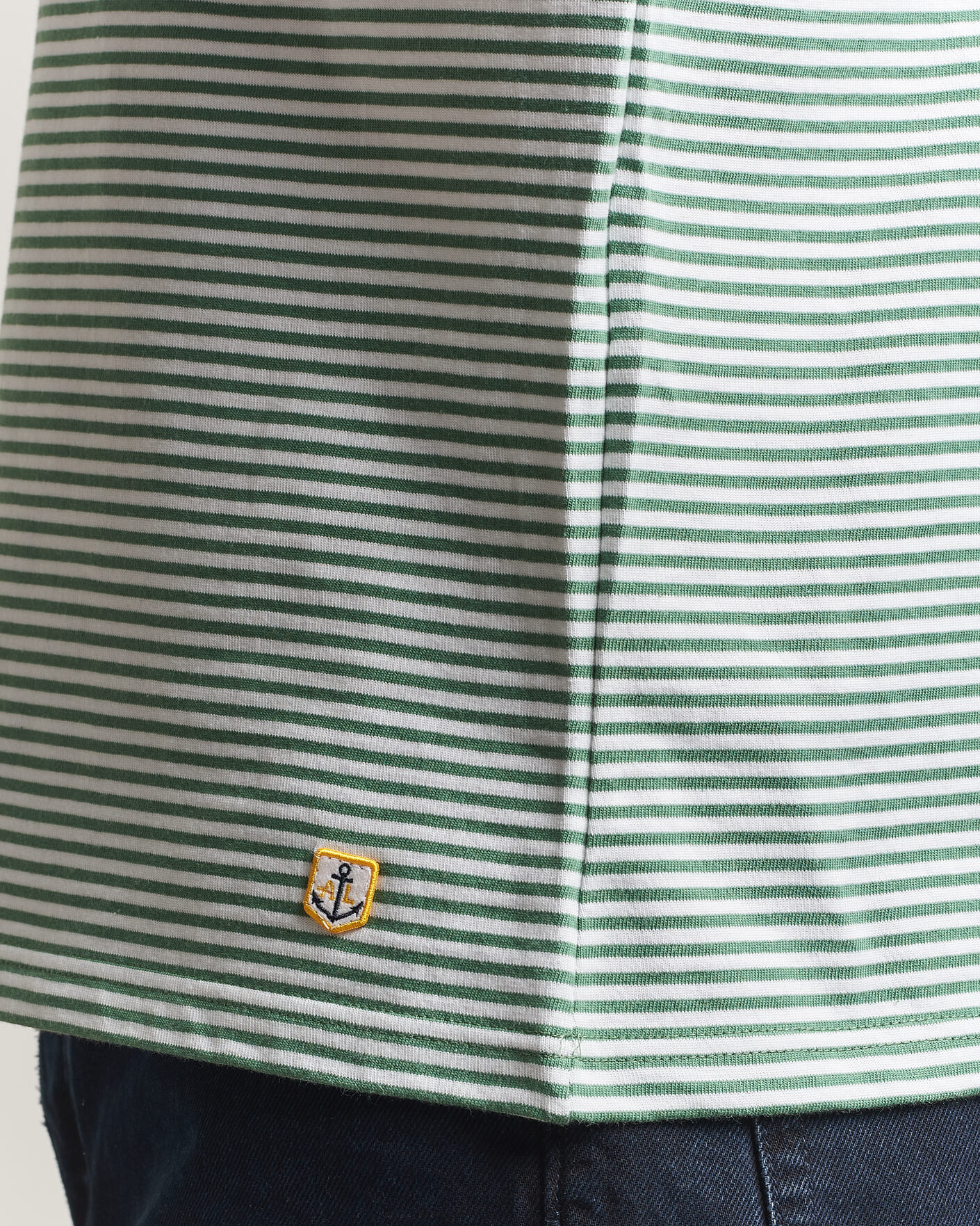 Homme | T-shirts | Armor-lux | Callac Héritage Stripe T-Shirt Ivy/Blanc