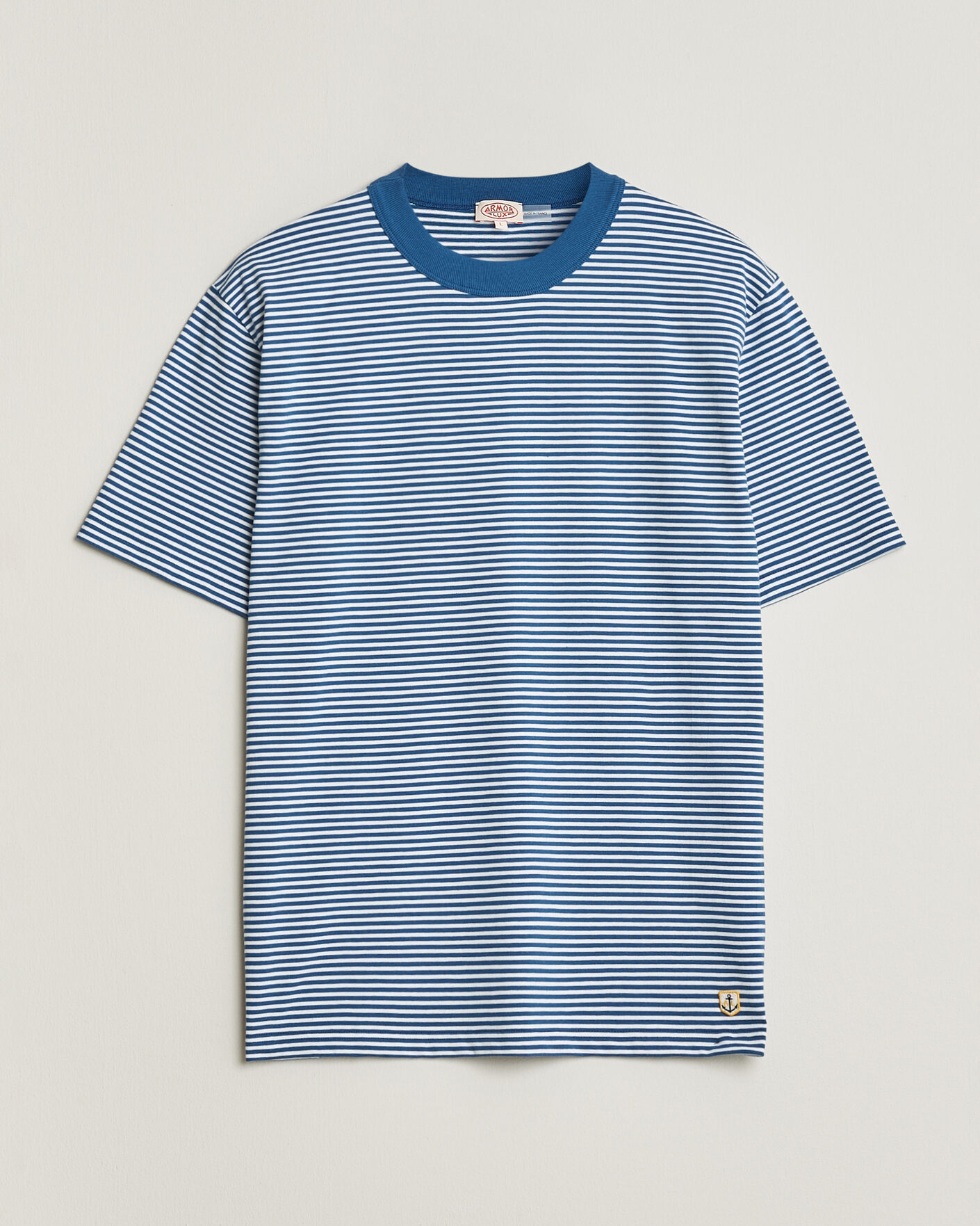 Homme | T-shirts | Armor-lux | Callac Héritage Stripe T-Shirt Dark Blue/Blanc