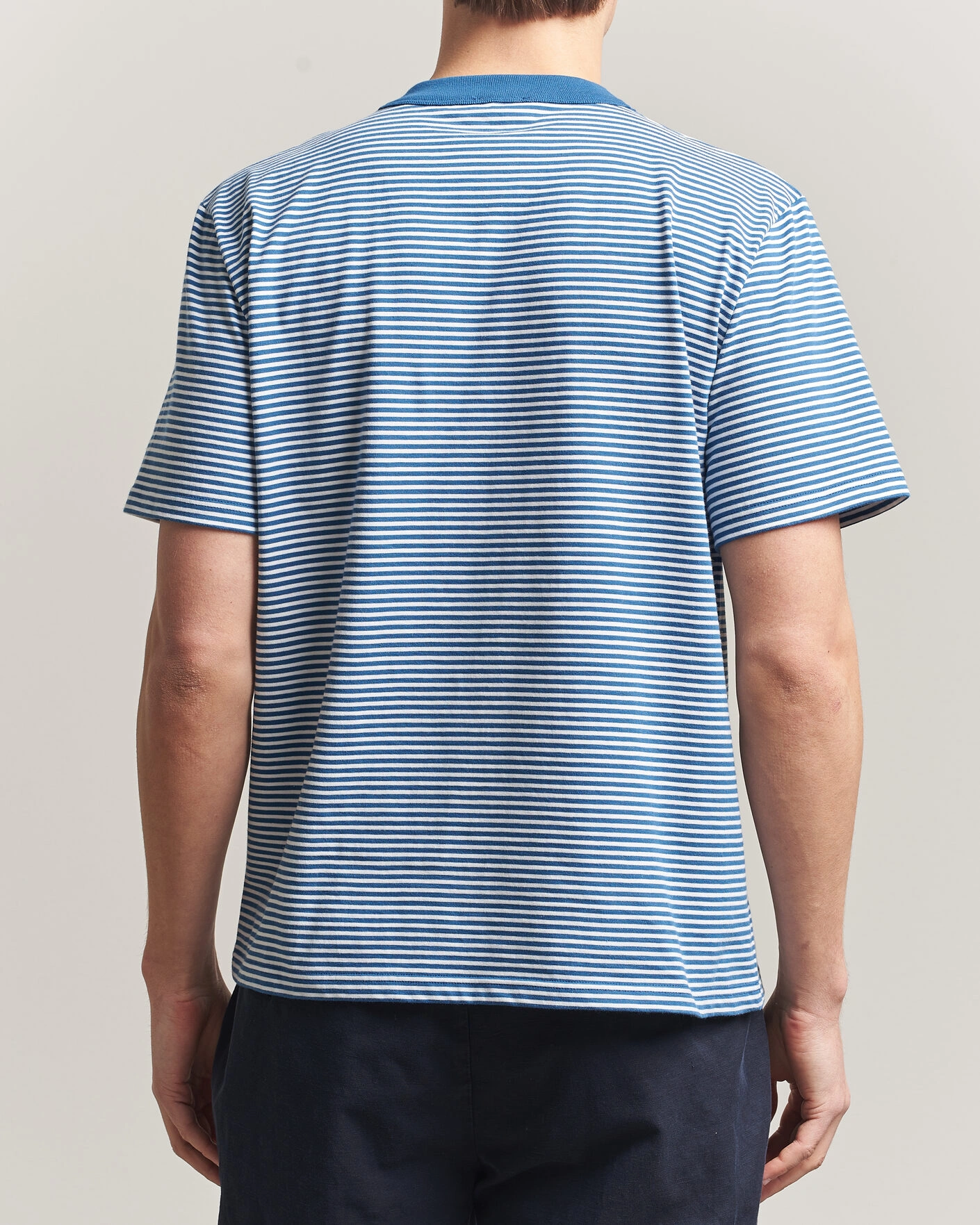 Homme | T-shirts | Armor-lux | Callac Héritage Stripe T-Shirt Dark Blue/Blanc