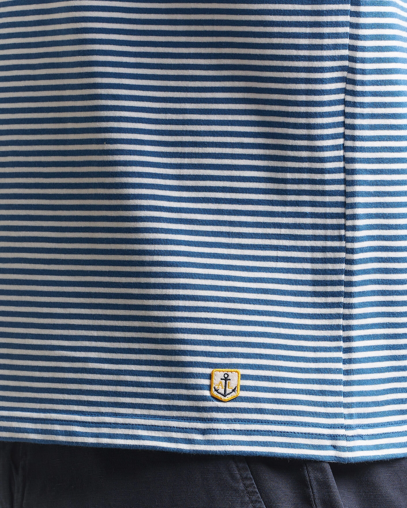 Homme | T-shirts | Armor-lux | Callac Héritage Stripe T-Shirt Dark Blue/Blanc