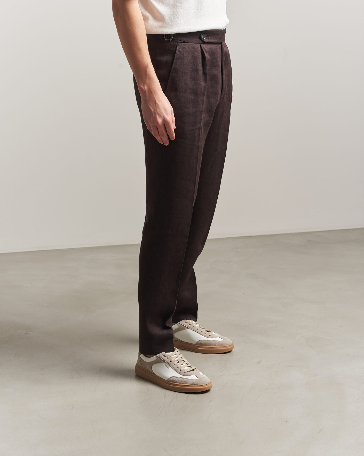 Homme | Baskets | BOSS BLACK | Kieran Suede/Nylon Sneaker Medium Beige