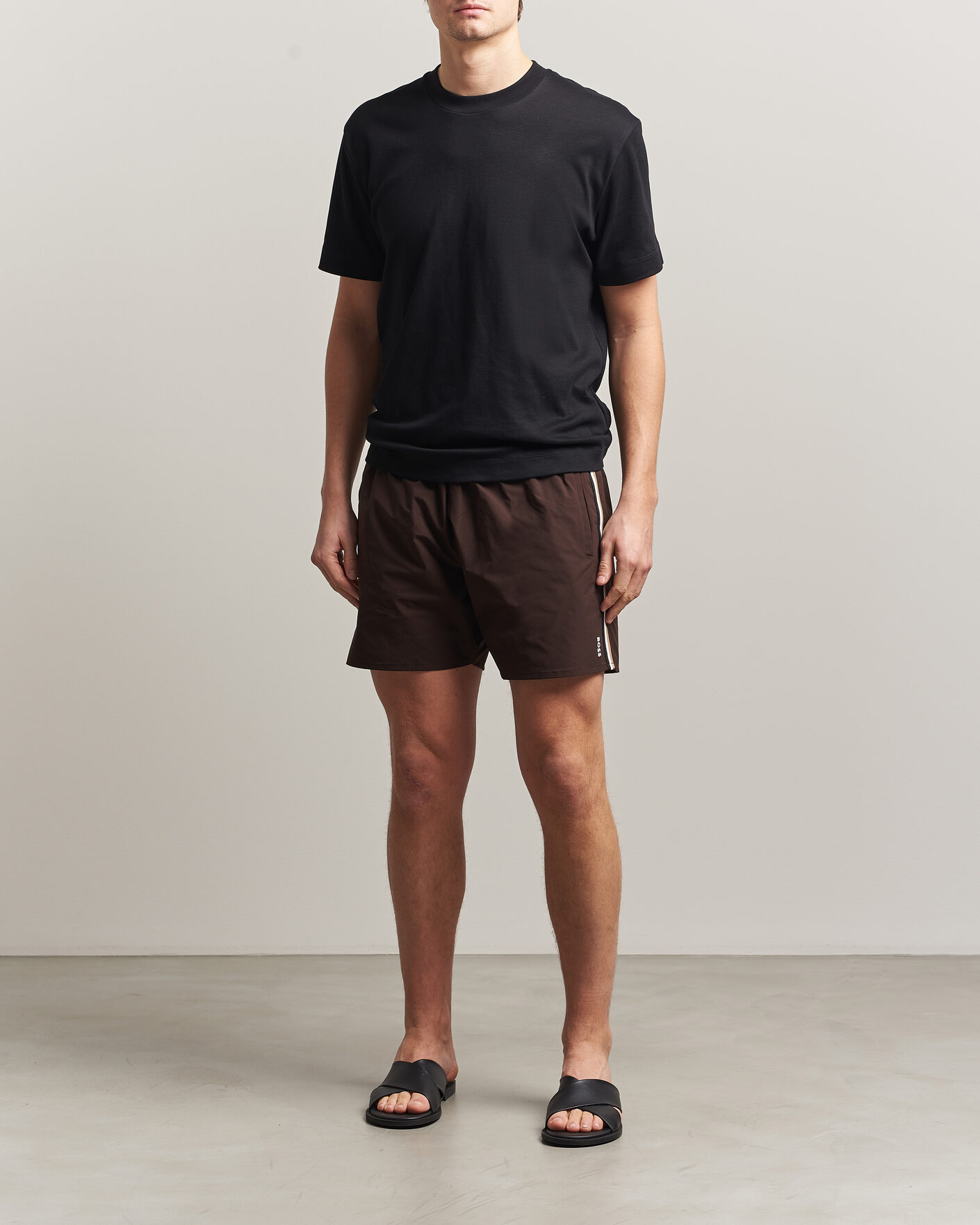 Homme | Maillots De Bain | BOSS BLACK | Iconic Swimshorts Dark Brown