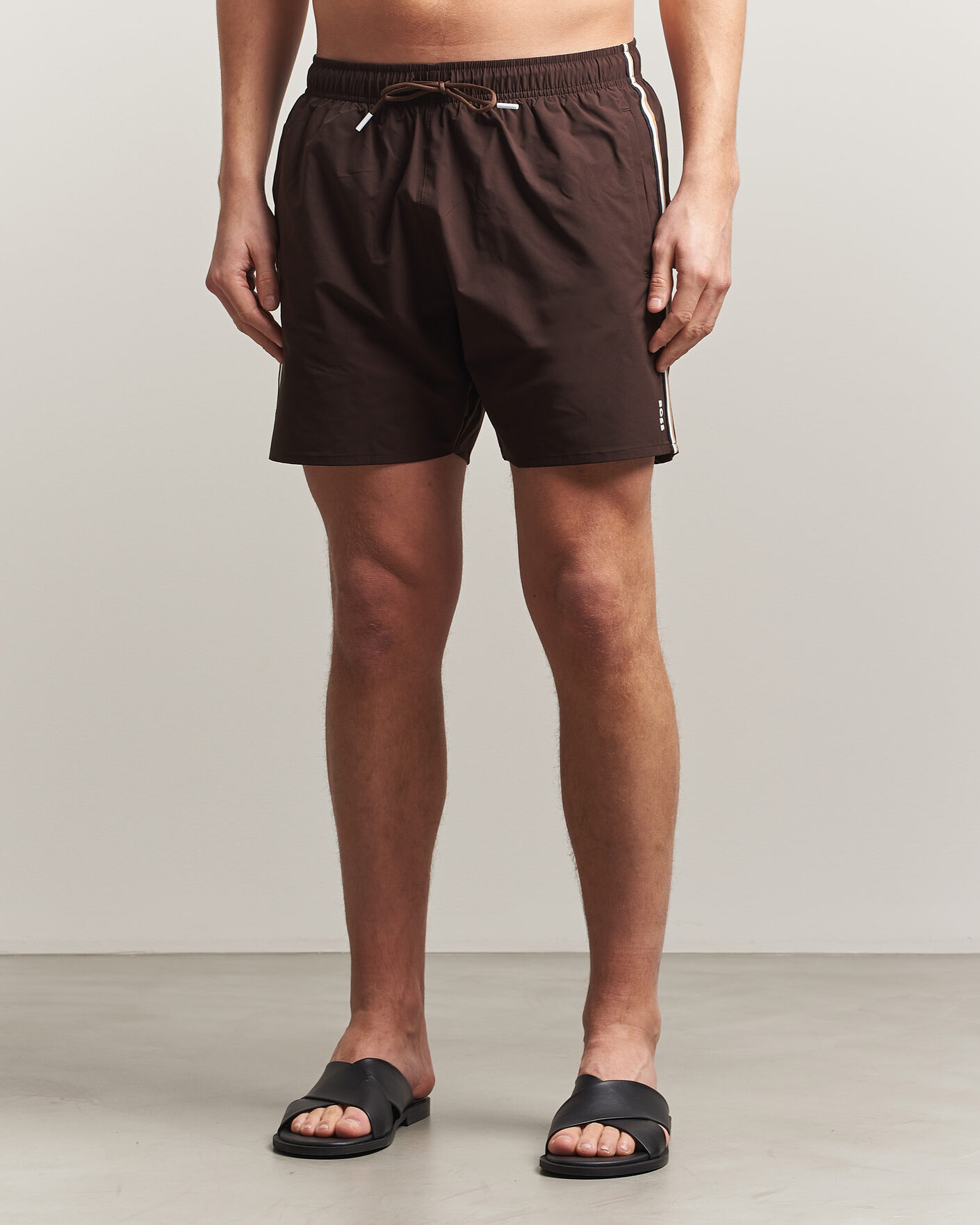 Homme | Maillots De Bain | BOSS BLACK | Iconic Swimshorts Dark Brown