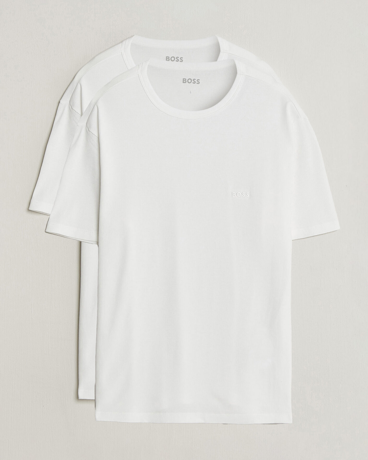 Homme | T-shirts | BOSS BLACK | 2-Pack Ribbed T-Shirt White
