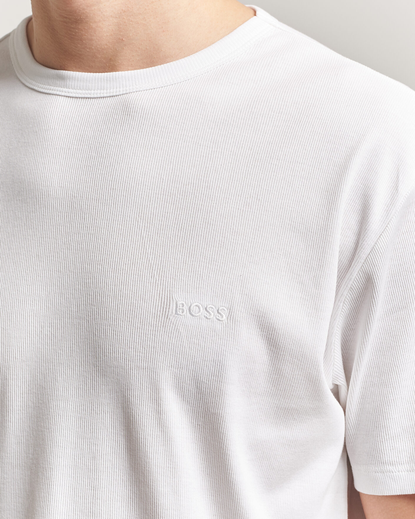 Homme | T-shirts | BOSS BLACK | 2-Pack Ribbed T-Shirt White