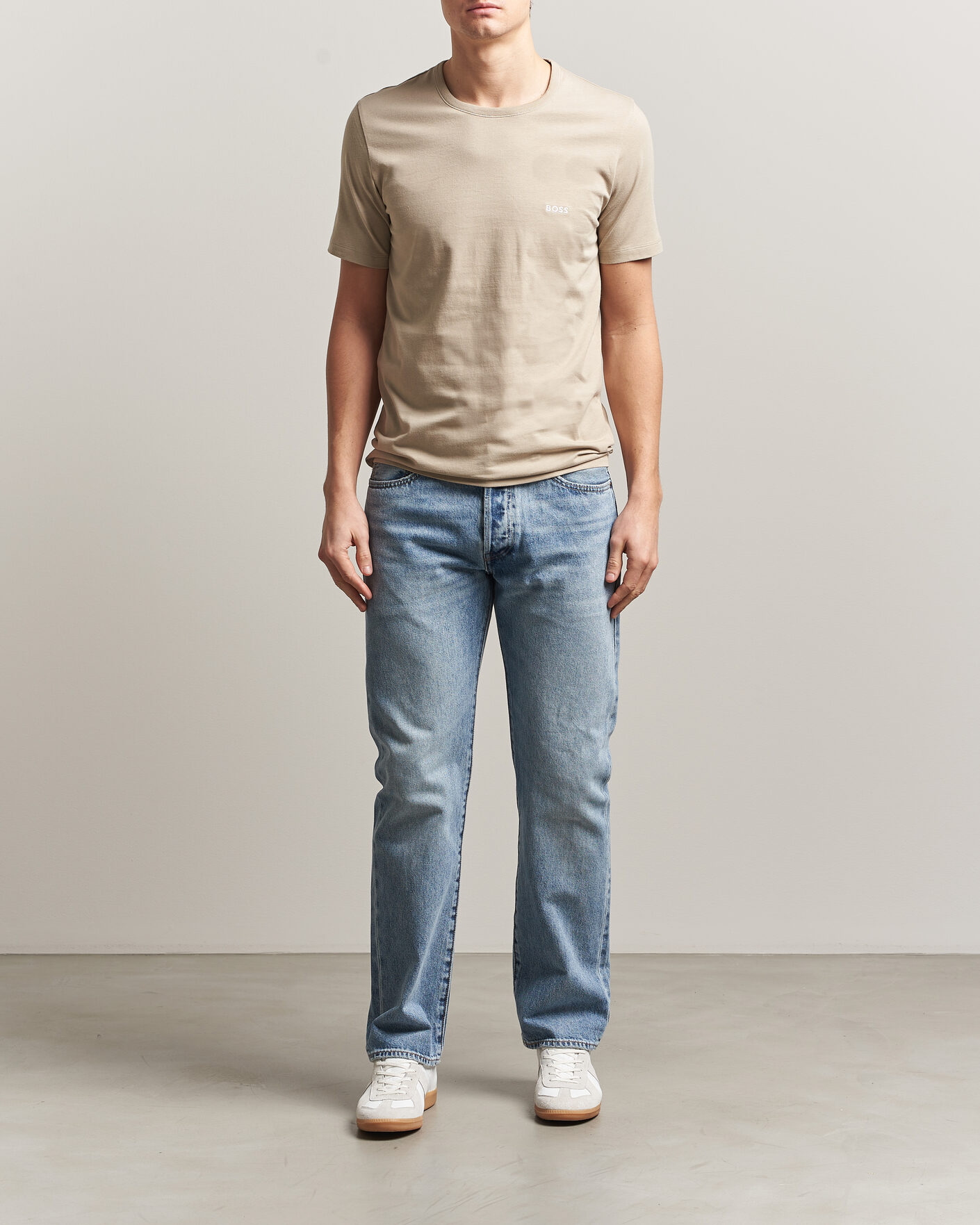 Homme | T-shirts | BOSS BLACK | 3-Pack Crew Neck T-Shirt White/Blue/Beige