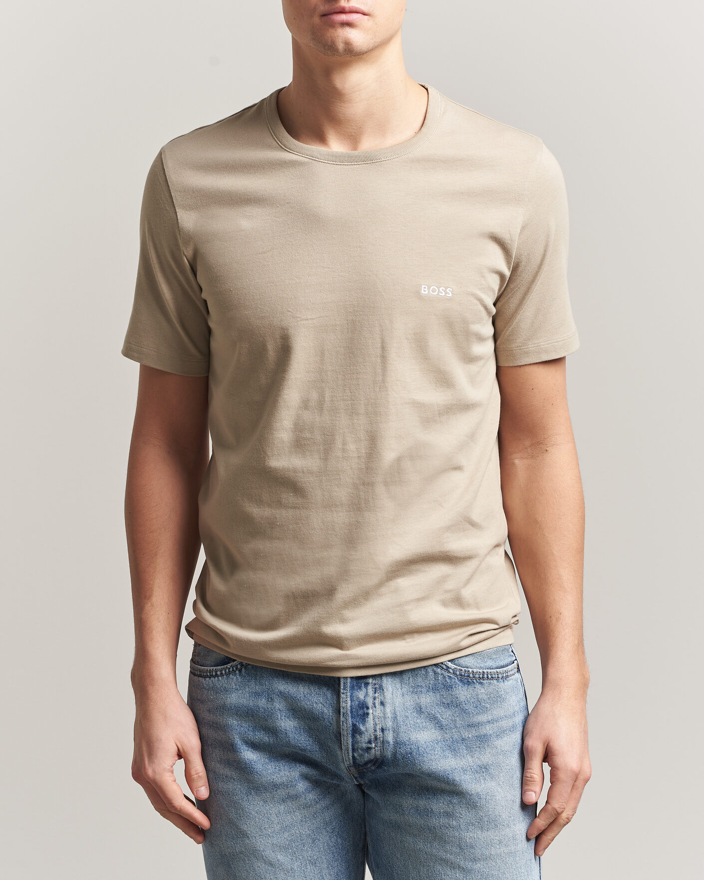 Homme | T-shirts | BOSS BLACK | 3-Pack Crew Neck T-Shirt White/Blue/Beige