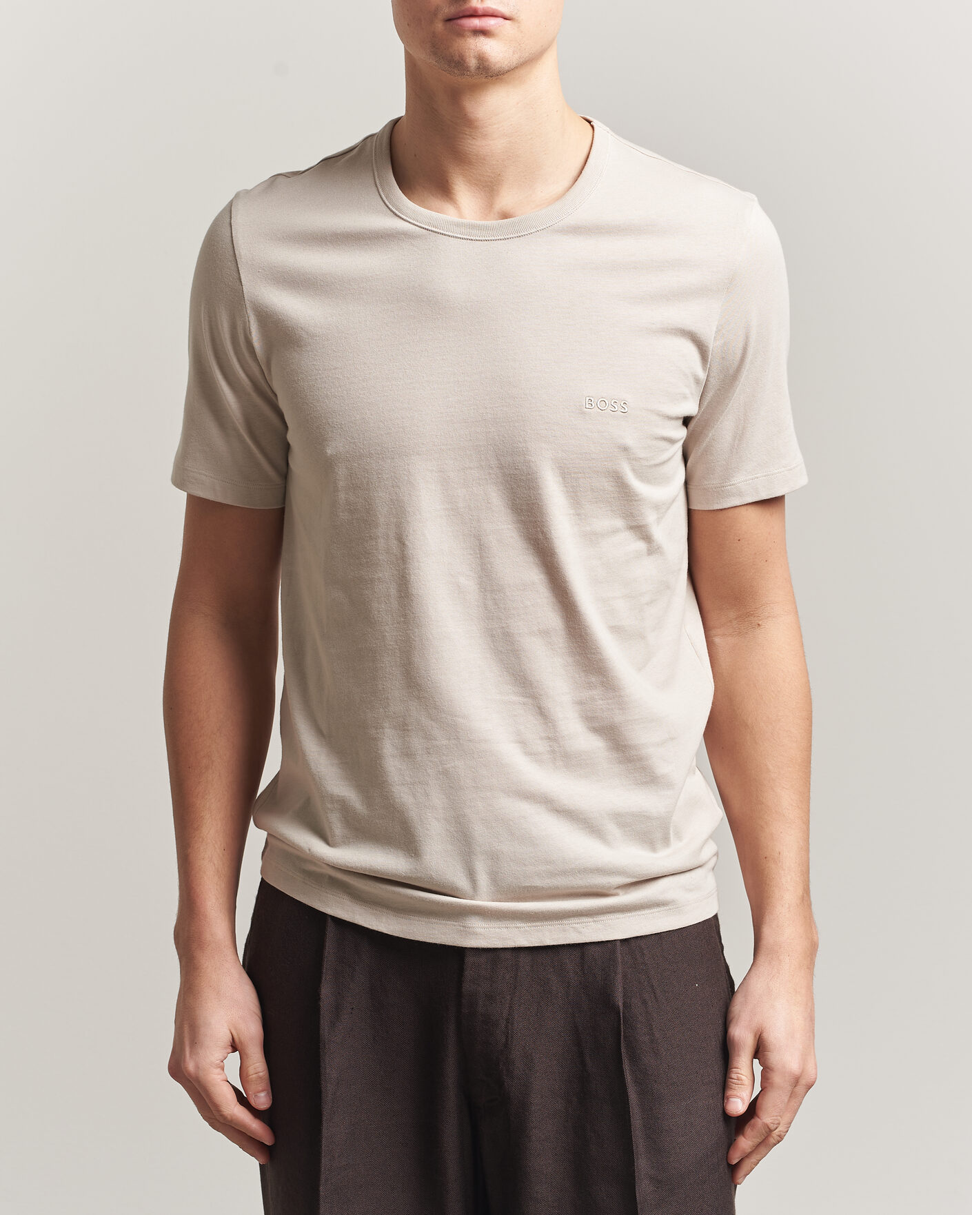 Homme | T-shirts | BOSS BLACK | 3-Pack Crew Neck T-Shirt Grey/Beige/Black