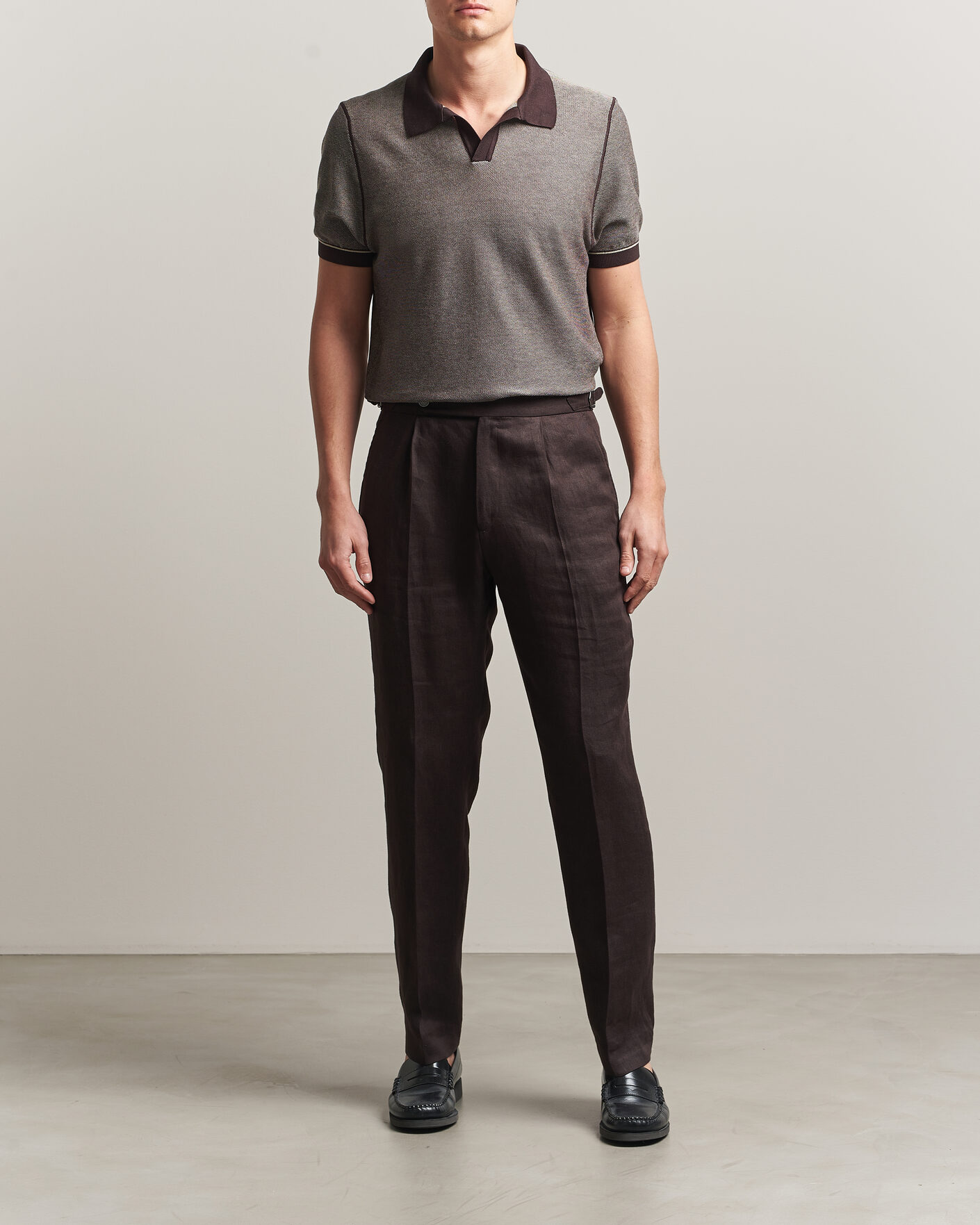 Homme | Polos | BOSS BLACK | Narciso Knitted Polo Dark Brown