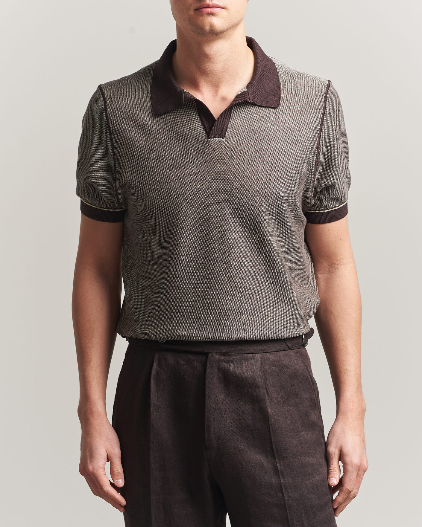 Homme | Polos | BOSS BLACK | Narciso Knitted Polo Dark Brown
