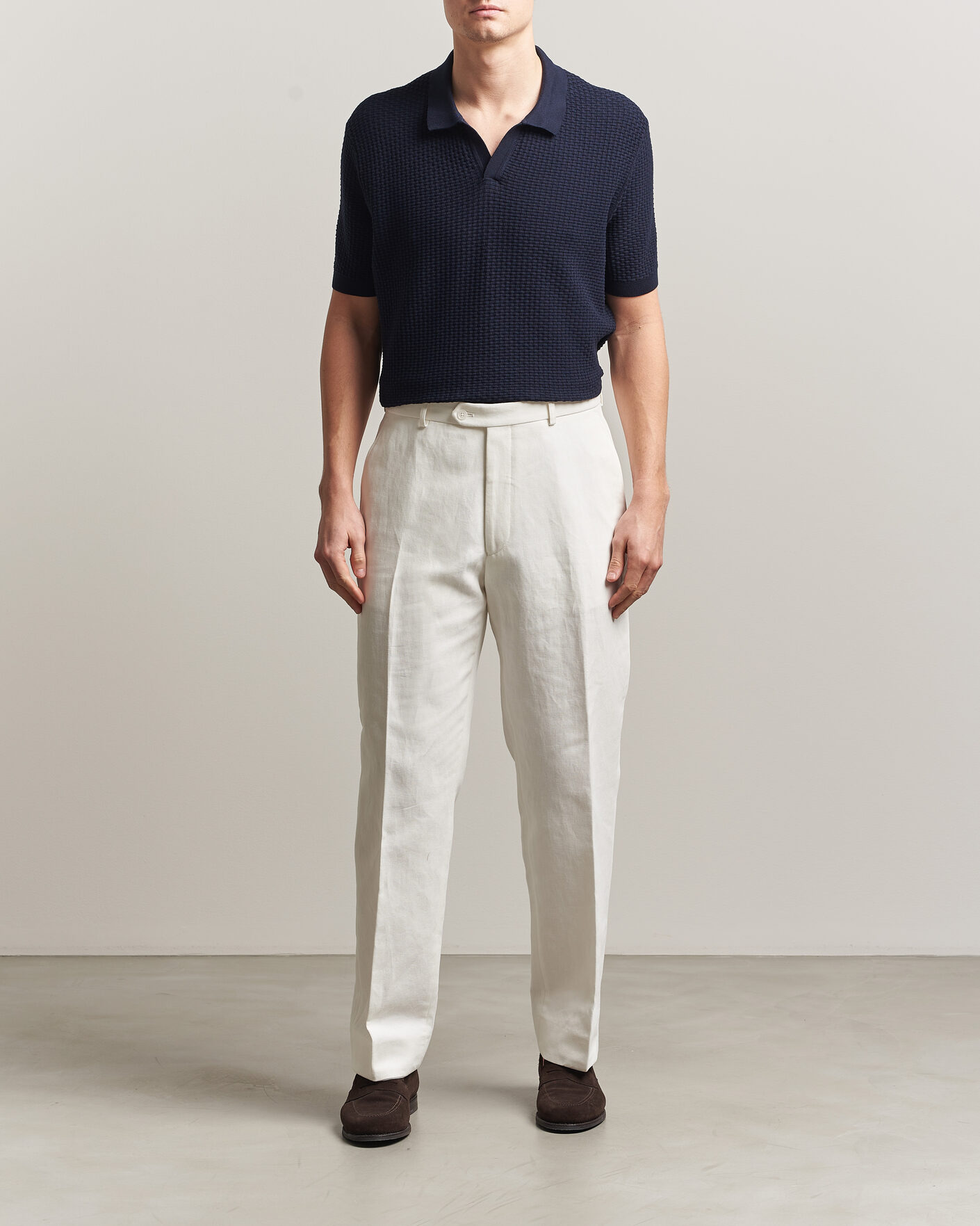 Homme | Polos | BOSS BLACK | Natalo Structured Knitted Polo Dark Blue