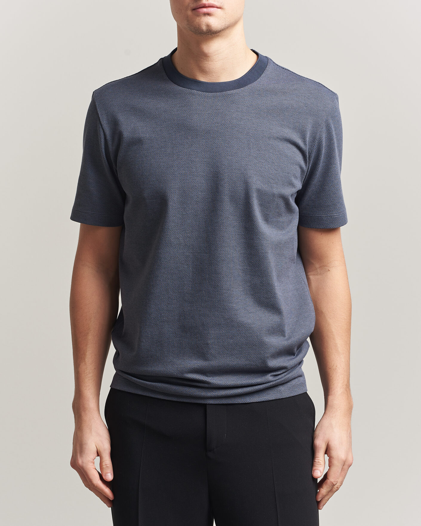 Homme | T-shirts | BOSS BLACK | Thompson Structured T-Shirt Dark Blue