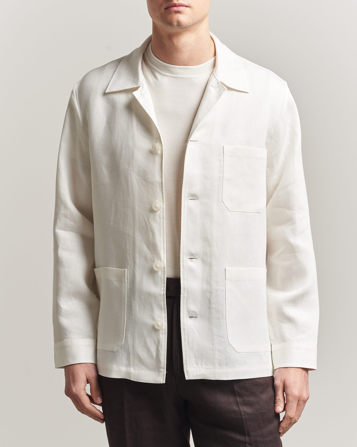 Homme | Chemises | BOSS BLACK | Cai Linen Overshirt White