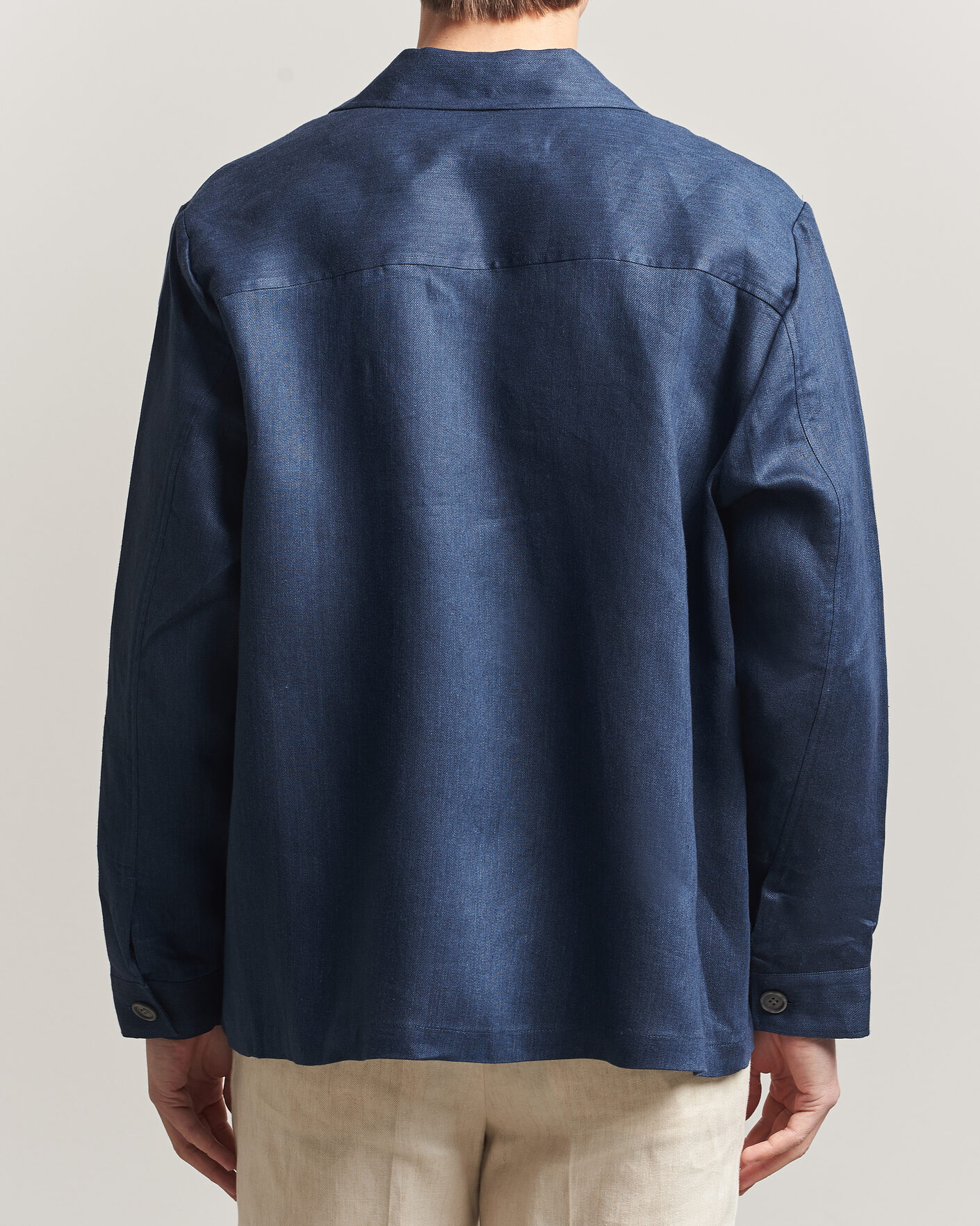 Homme | Chemises | BOSS BLACK | Cai Linen Overshirt Dark Blue