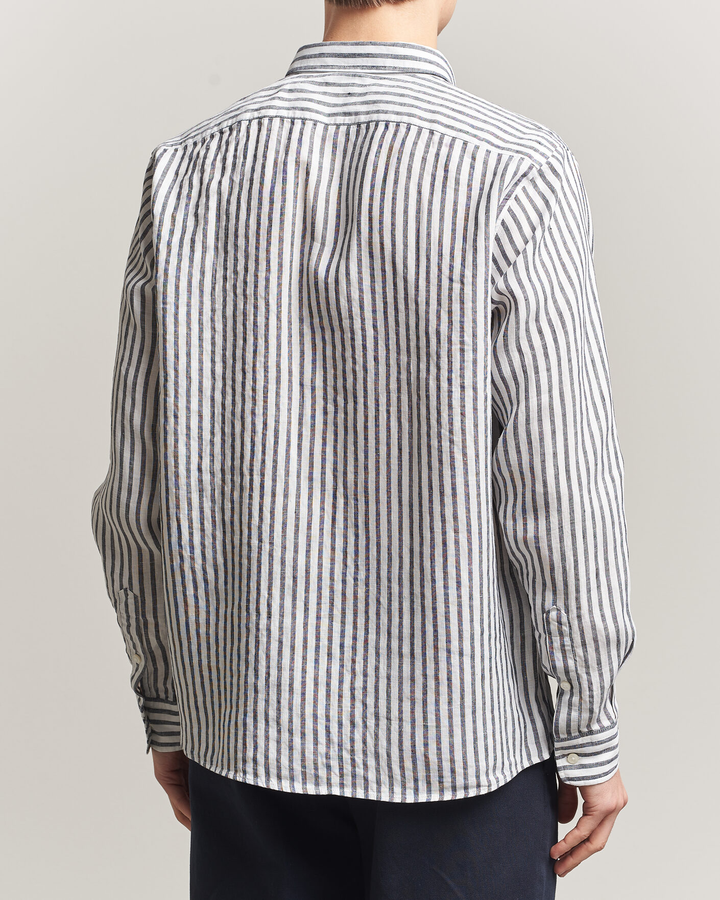 Homme | Chemises | BOSS BLACK | Liam Striped Linen Shirt Dark Blue