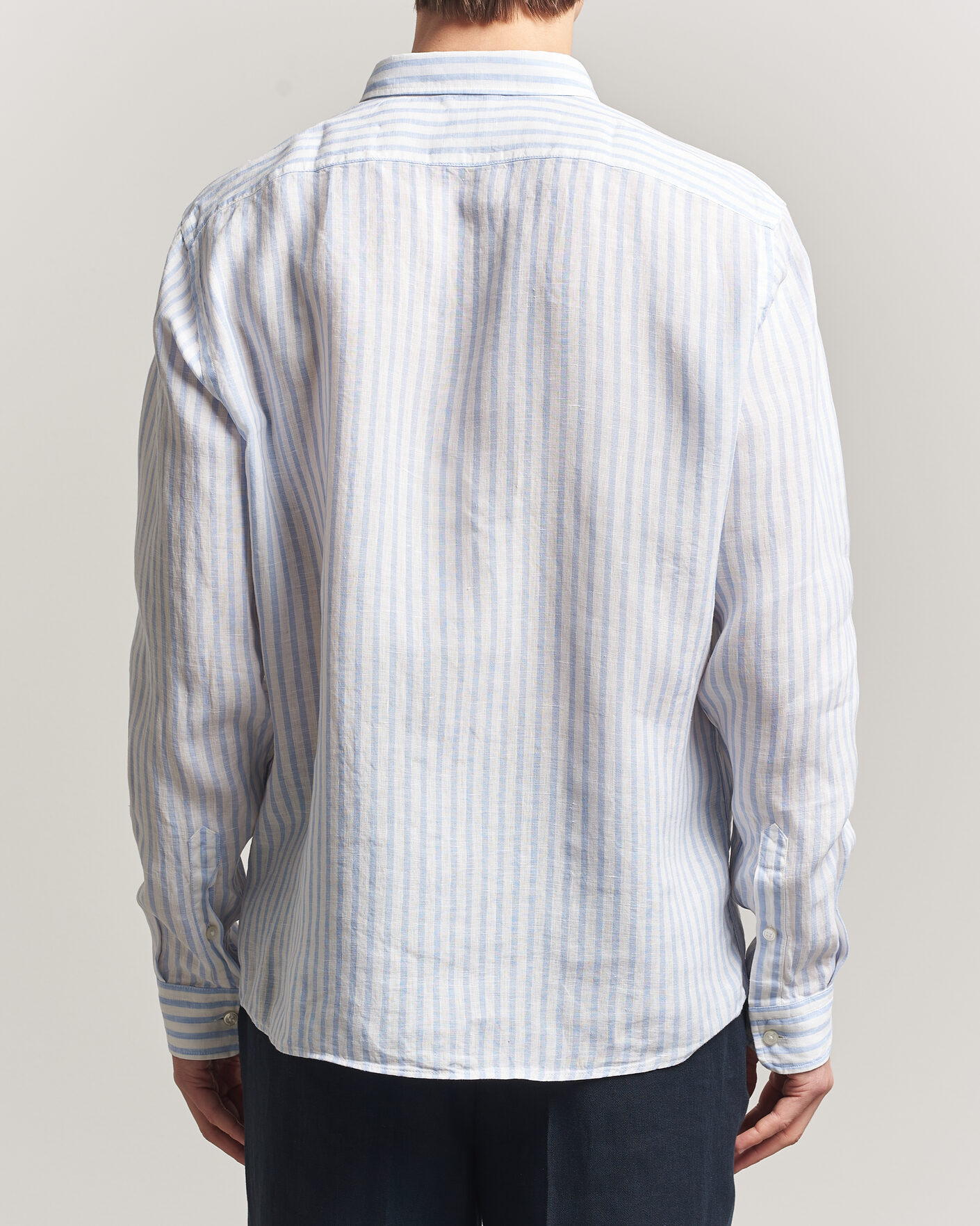 Homme | Chemises | BOSS BLACK | Liam Striped Linen Shirt Light Blue