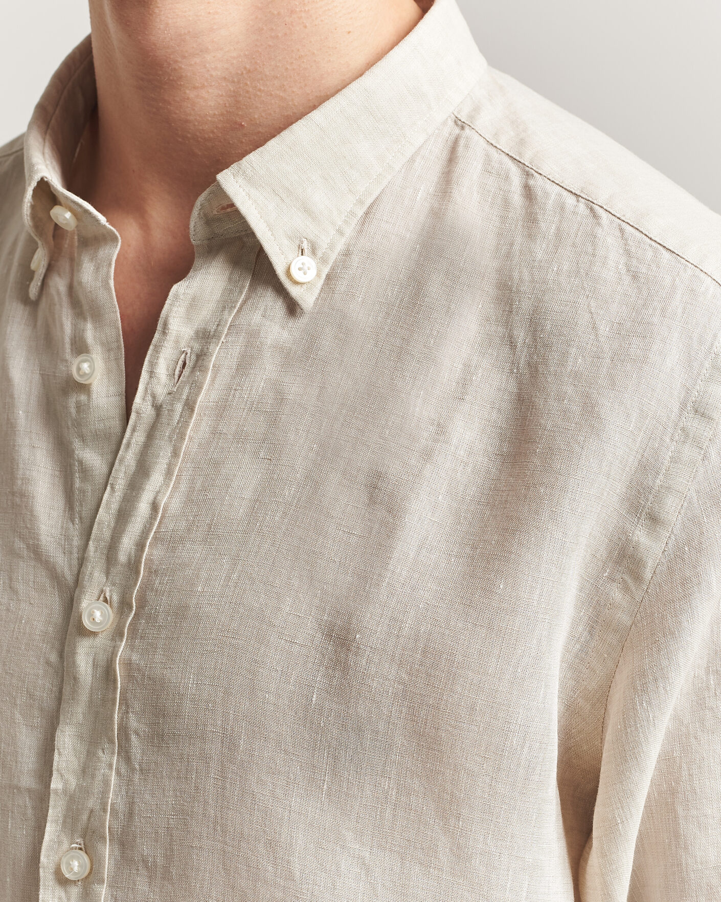 Homme | Chemises | BOSS BLACK | Liam Linen Shirt Open Beige