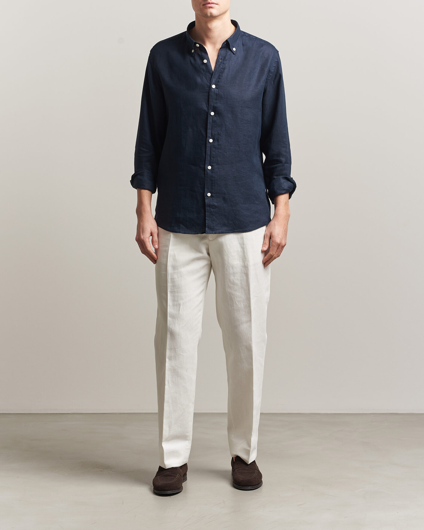 Homme | Chemises | BOSS BLACK | Liam Linen Shirt Dark Blue