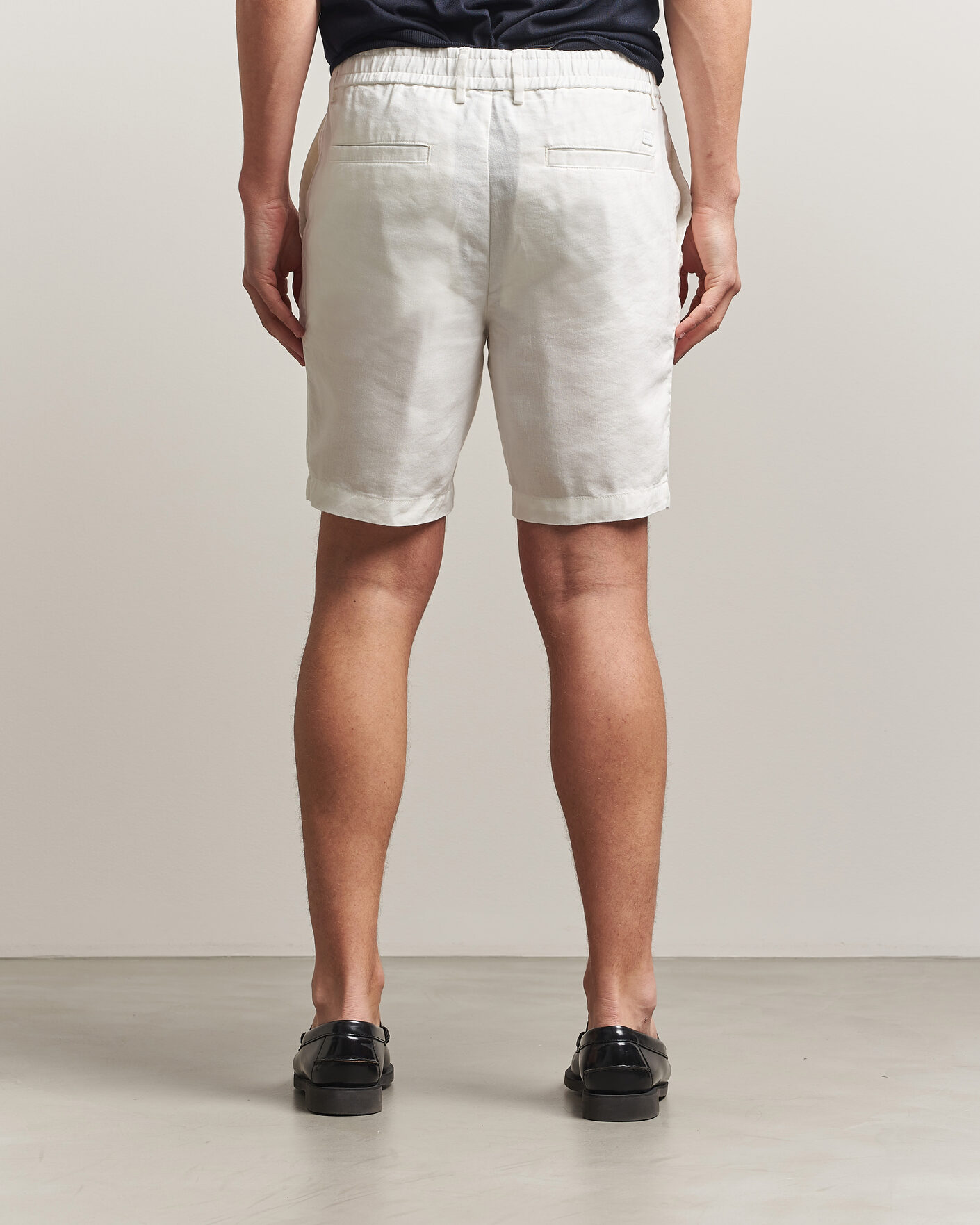 Homme | Shorts | BOSS BLACK | Kane Linen Drawstring Shorts White