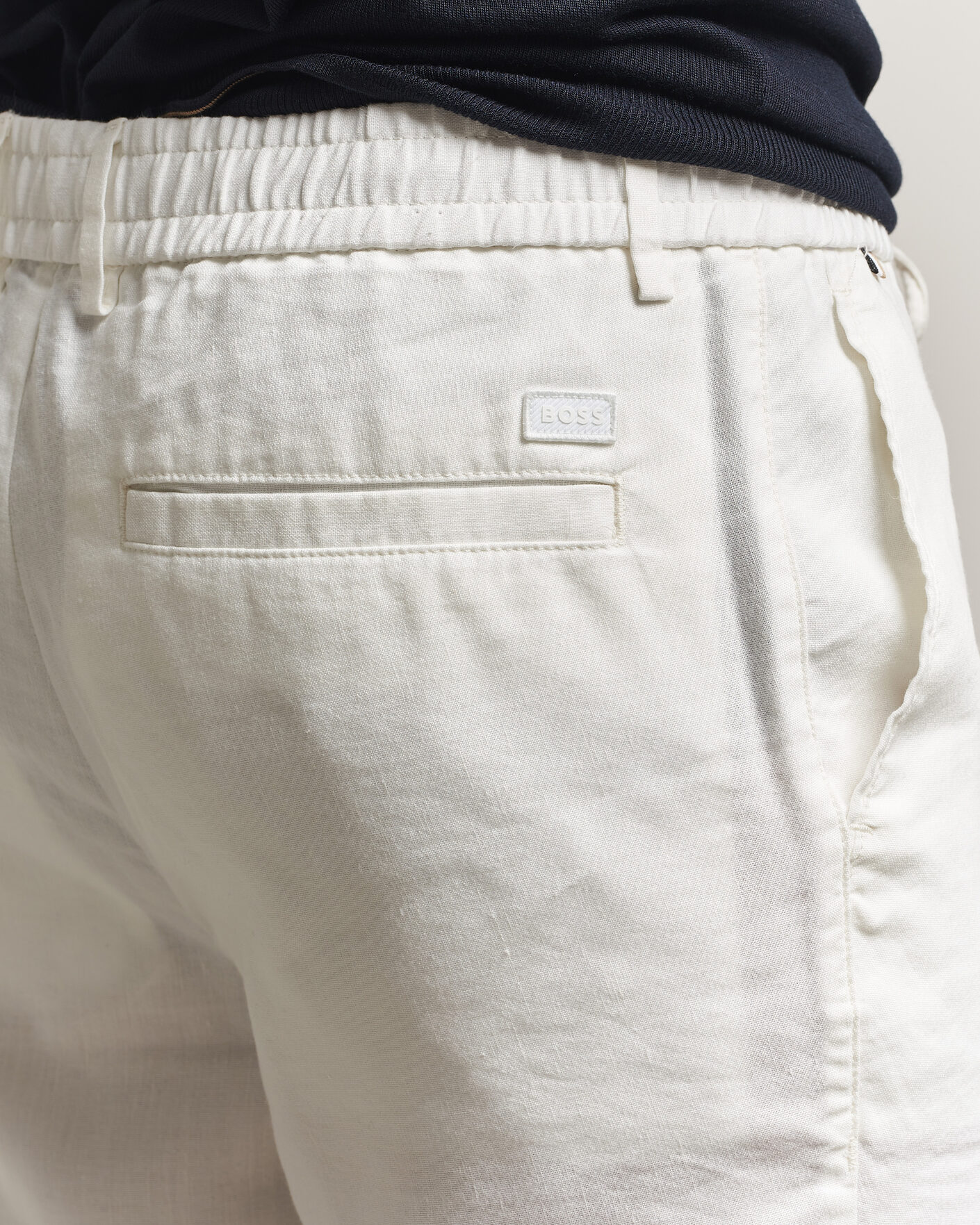Homme | Shorts | BOSS BLACK | Kane Linen Drawstring Shorts White