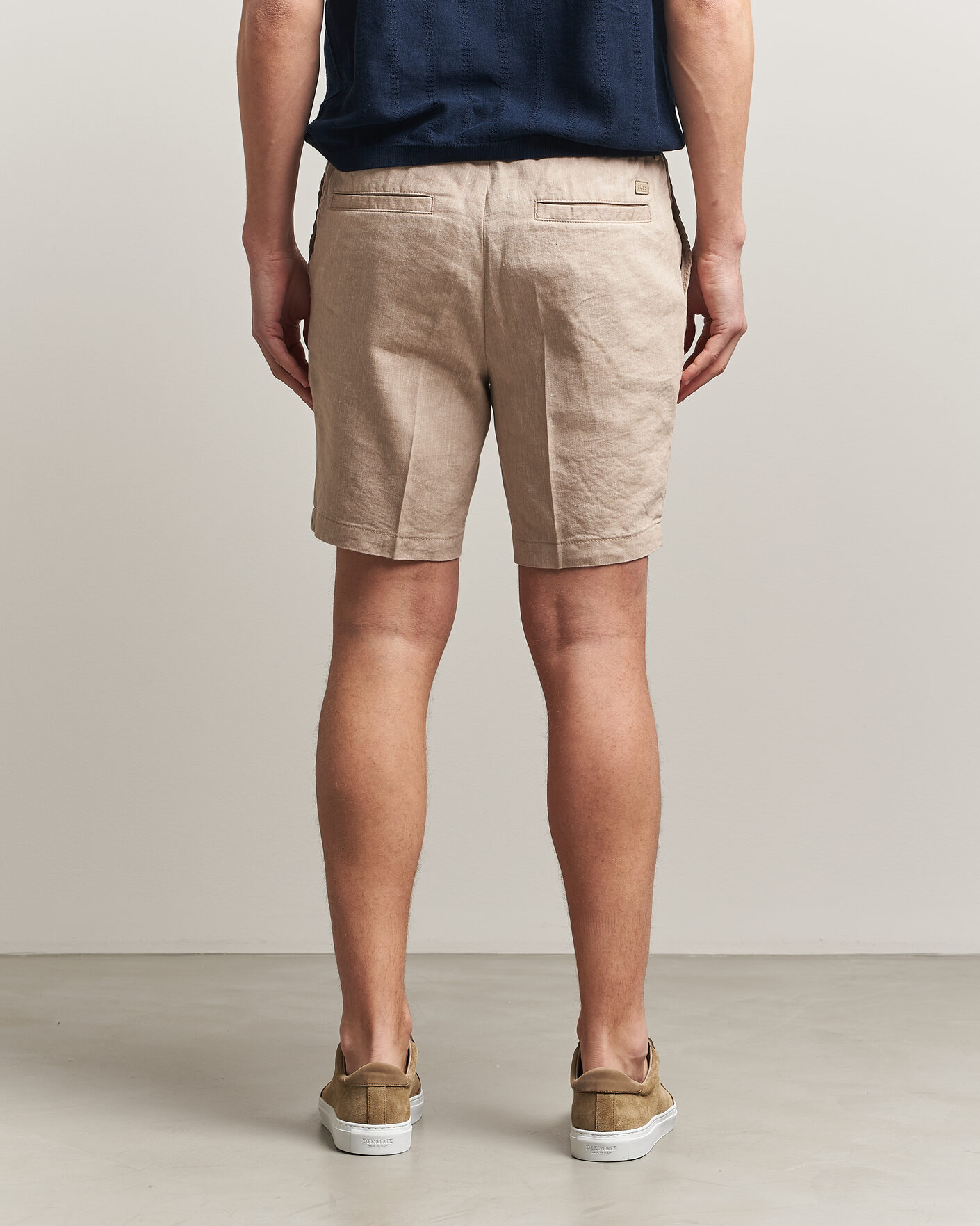 Homme | Shorts | BOSS BLACK | Kane Linen Drawstring Shorts Open Beige