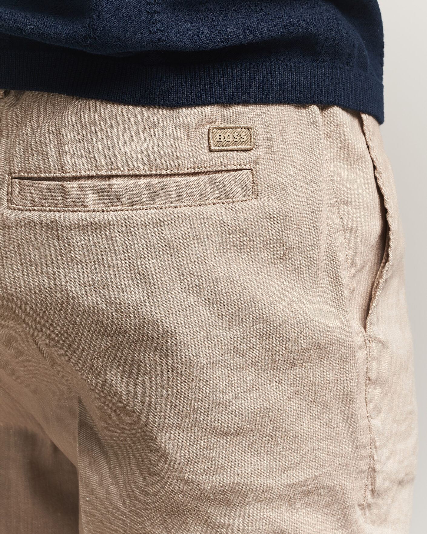 Homme | Shorts | BOSS BLACK | Kane Linen Drawstring Shorts Open Beige