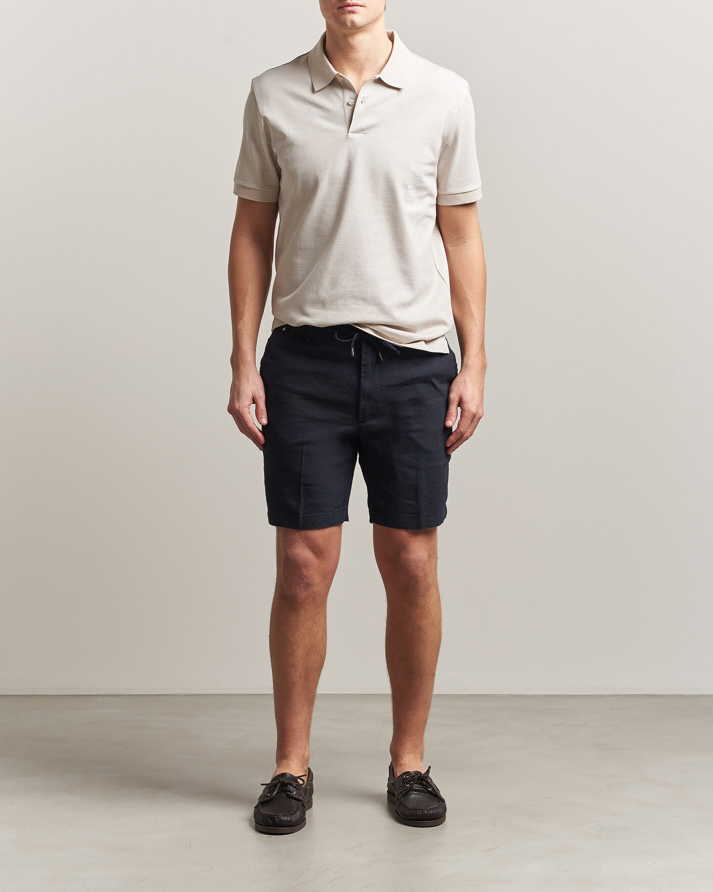 Homme | Shorts | BOSS BLACK | Kane Linen Drawstring Shorts Dark Blue
