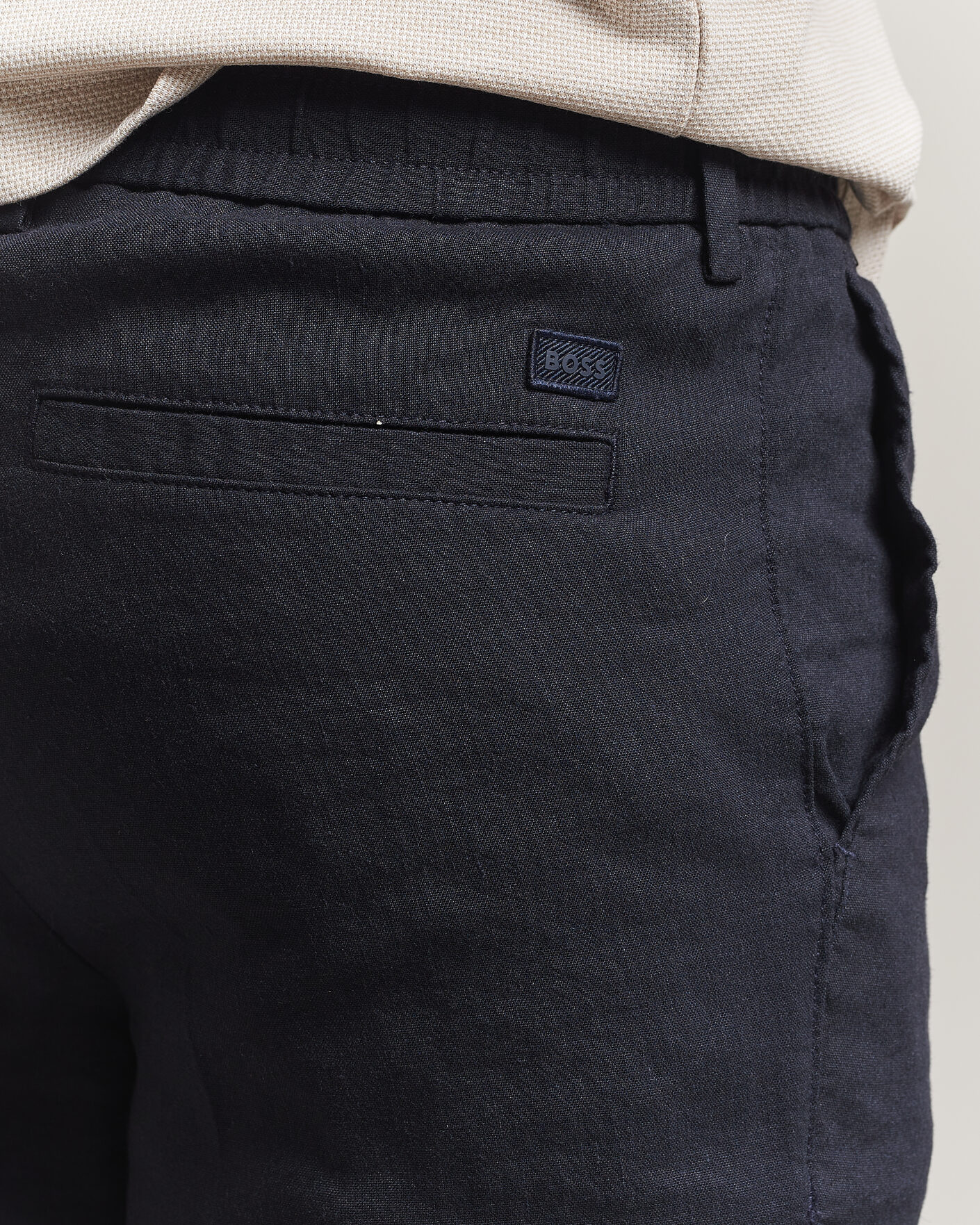 Homme | Shorts | BOSS BLACK | Kane Linen Drawstring Shorts Dark Blue