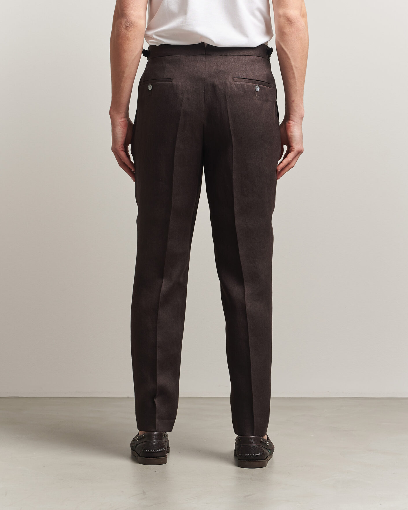 Homme | Pantalons | BOSS BLACK | Perino Linen Suit Trousers Dark Brown