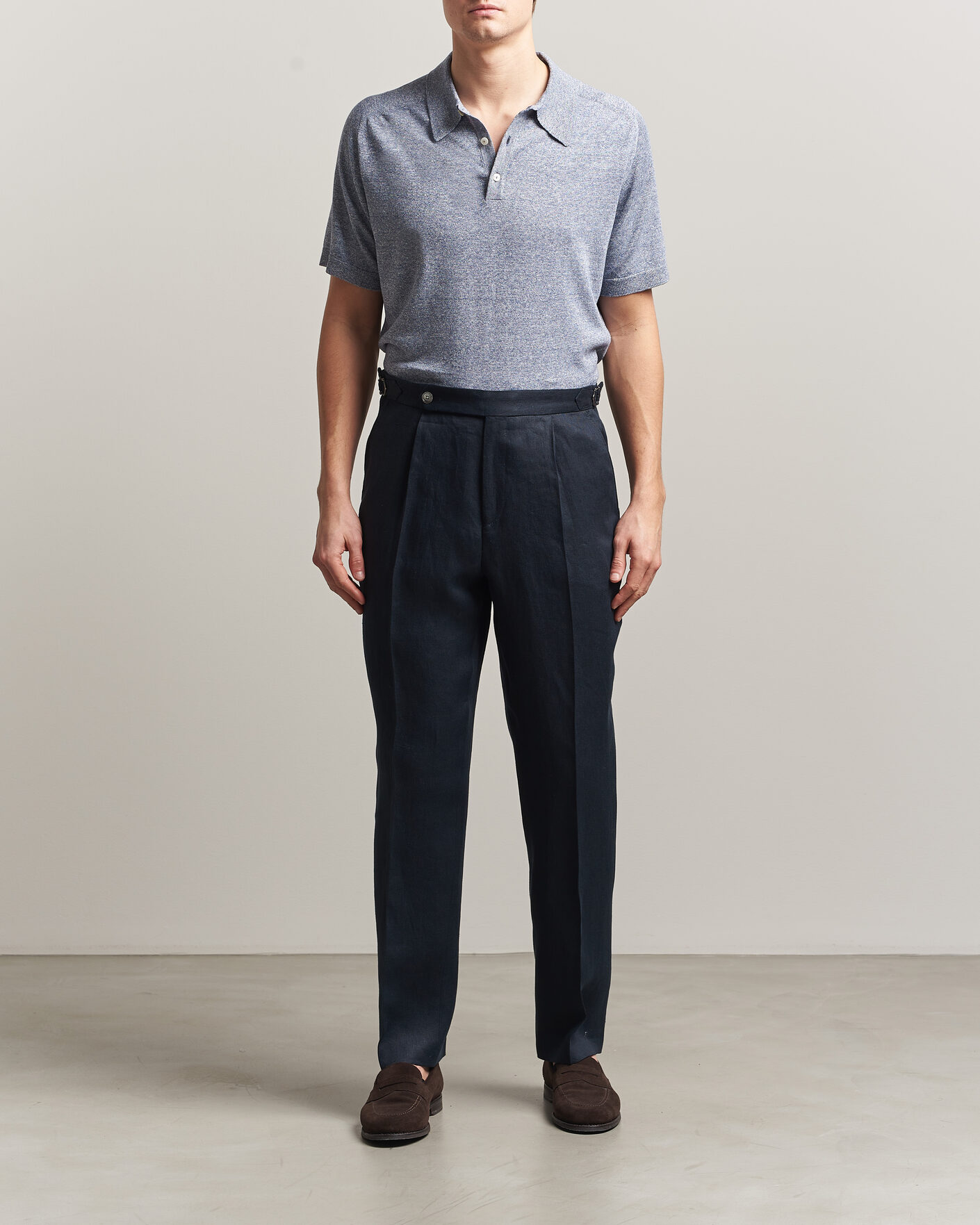 Homme | Pantalons | BOSS BLACK | Perino Linen Suit Trousers Dark Blue