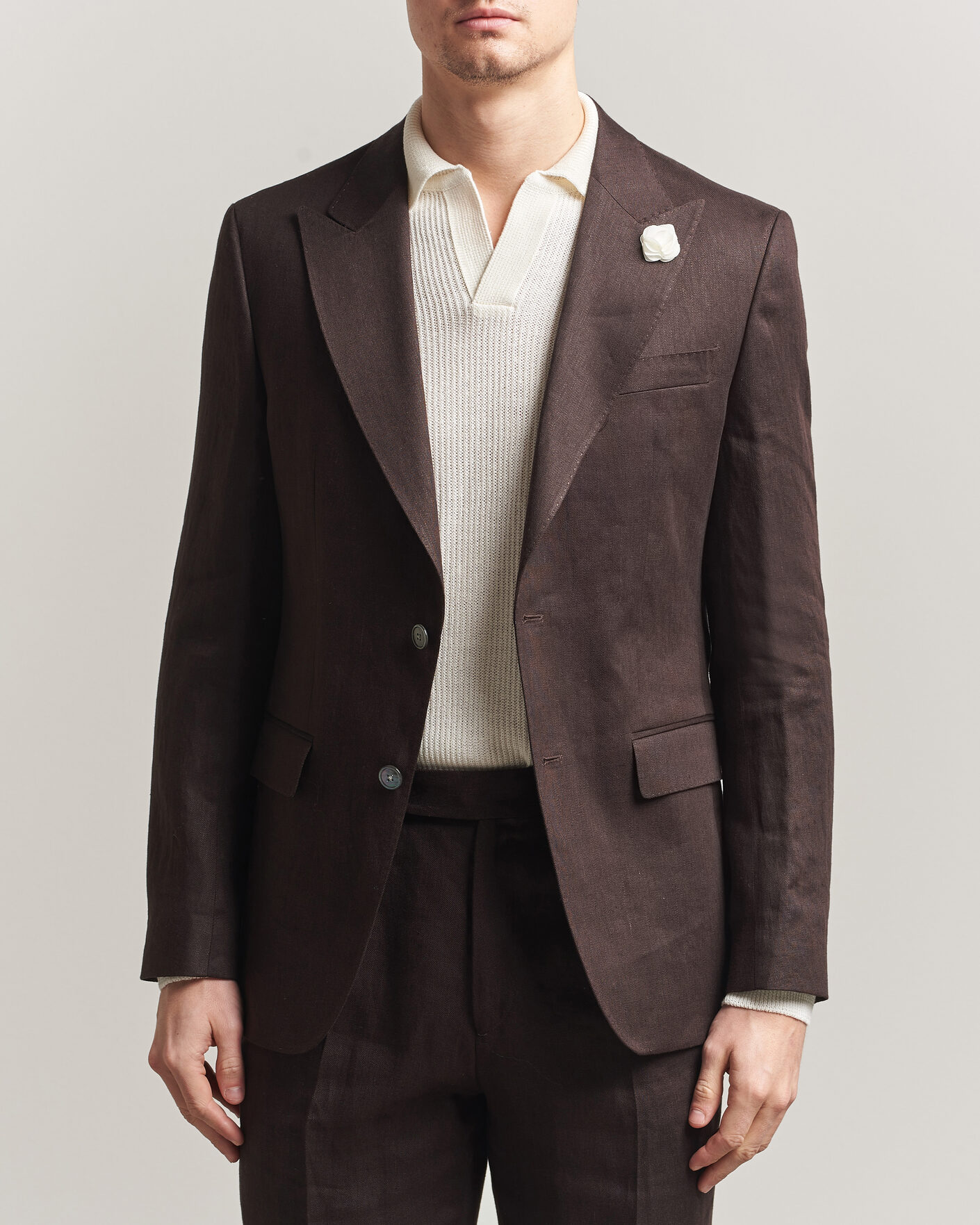 Homme | Blazers | BOSS BLACK | Hutson Linen Suit Blazer Dark Brown