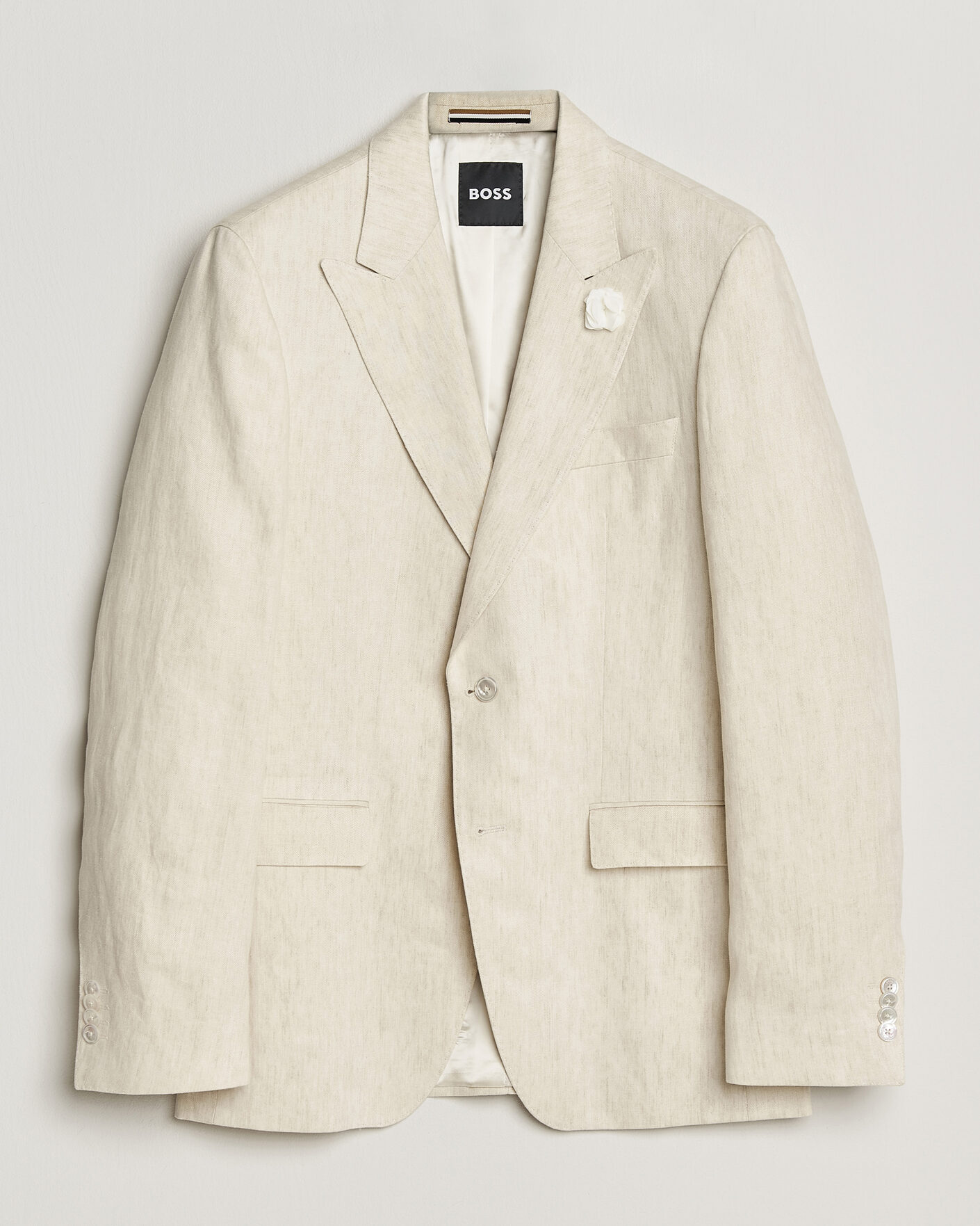 Homme | Blazers | BOSS BLACK | Hutson Linen Suit Blazer Open Beige