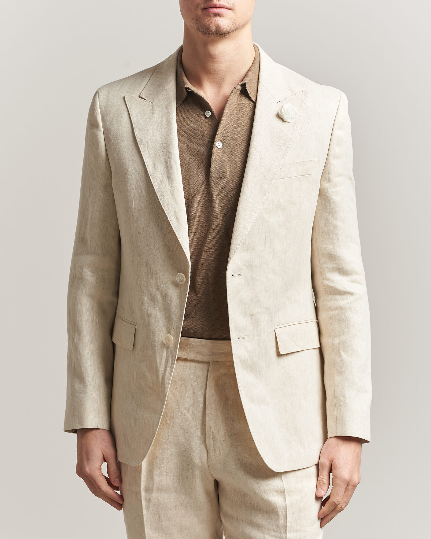 Homme | Blazers | BOSS BLACK | Hutson Linen Suit Blazer Open Beige