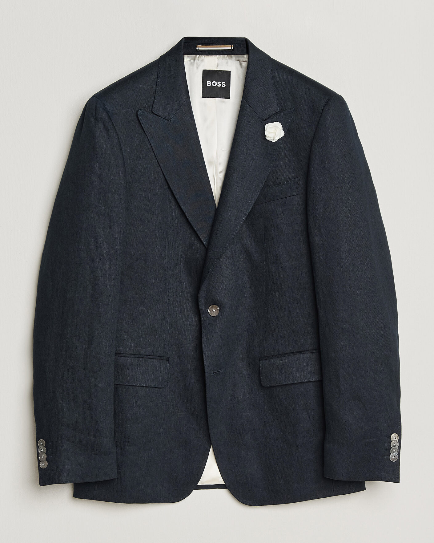 Homme | Blazers | BOSS BLACK | Hutson Linen Suit Blazer Dark Blue