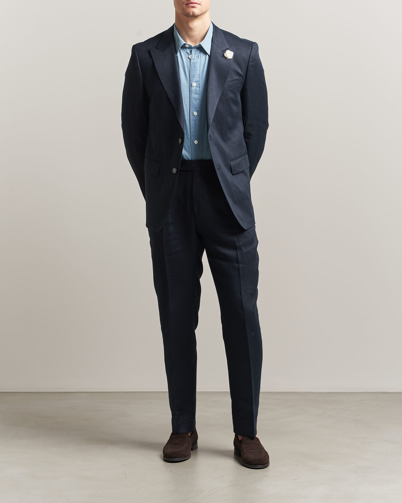 Homme | Blazers | BOSS BLACK | Hutson Linen Suit Blazer Dark Blue