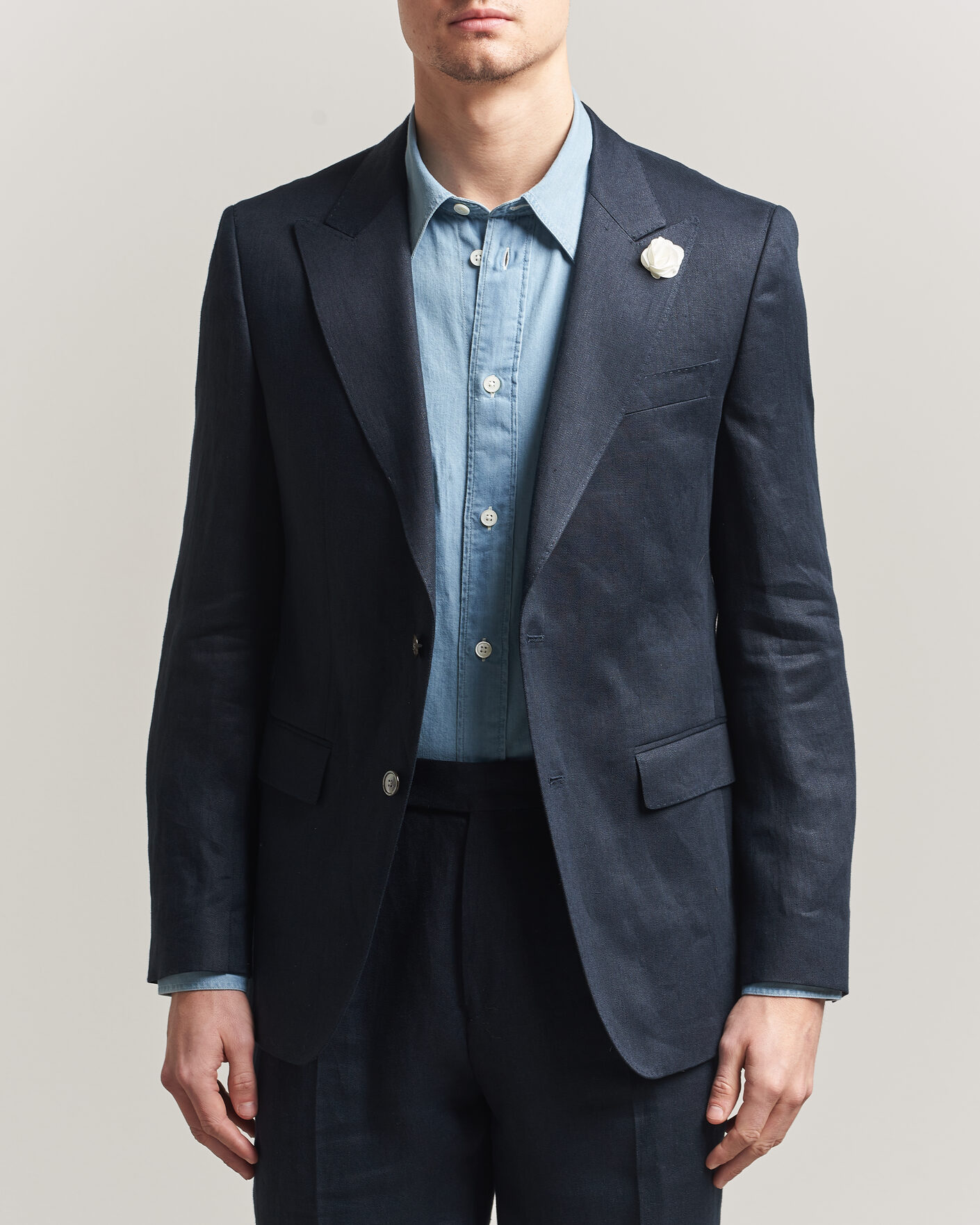 Homme | Blazers | BOSS BLACK | Hutson Linen Suit Blazer Dark Blue
