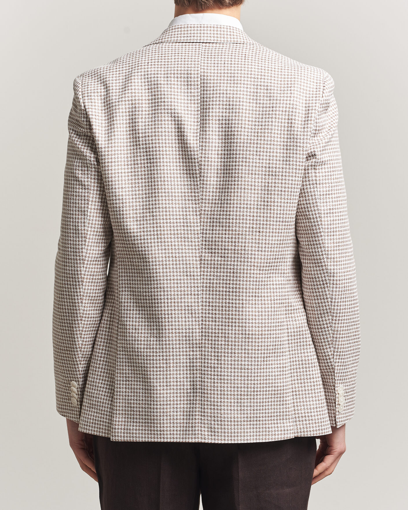 Homme | Blazers | BOSS BLACK | Hutson Linen/Cotton Houndstooth Blazer Open Beige